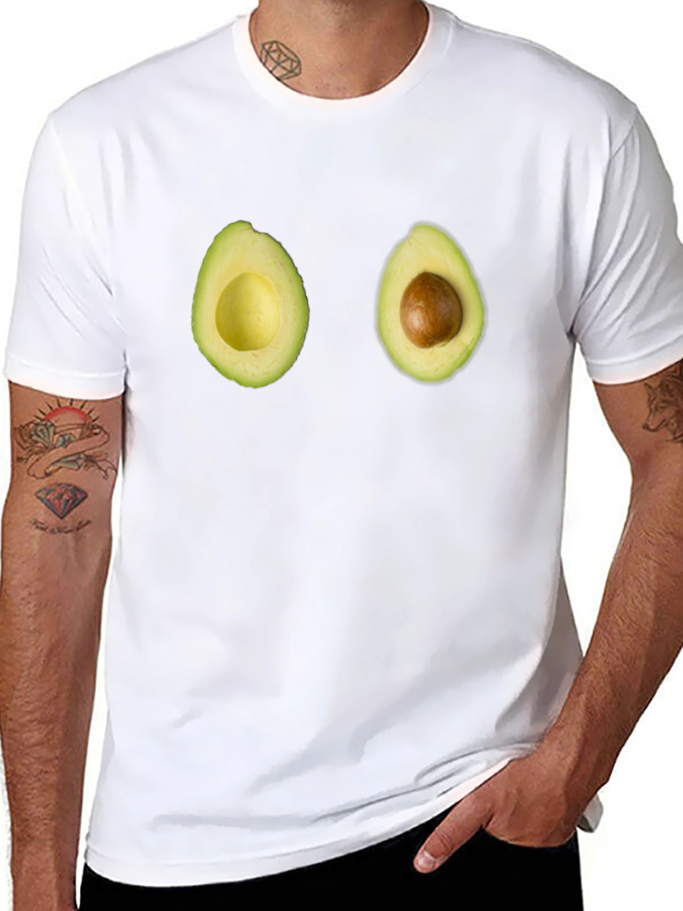 Black Avocado Halves Graphic Tee - Fun & Unique Design view 8