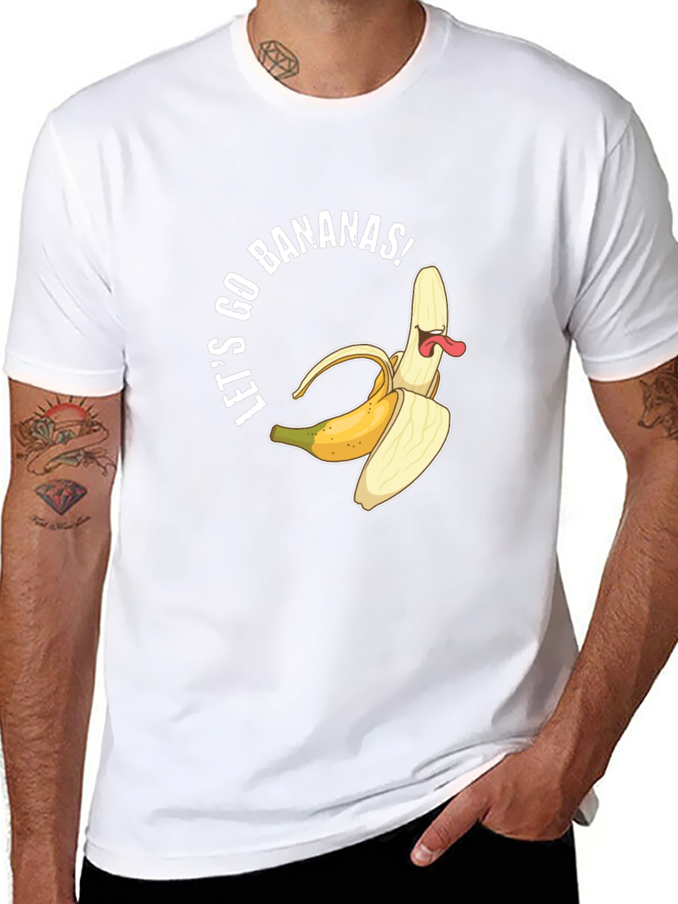 Black Let's Go Bananas Black Graphic Tee view 8