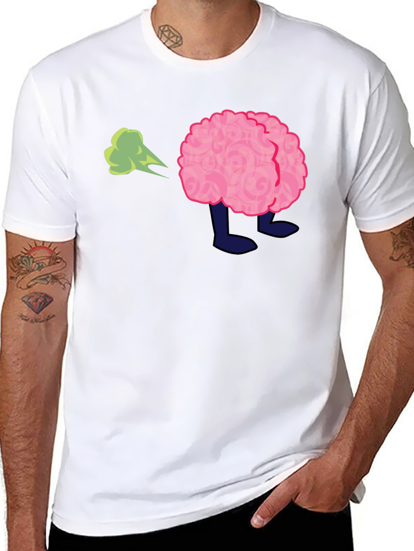 Black Funny Brain Fart T-Shirt - Adult Humor Tee view 8