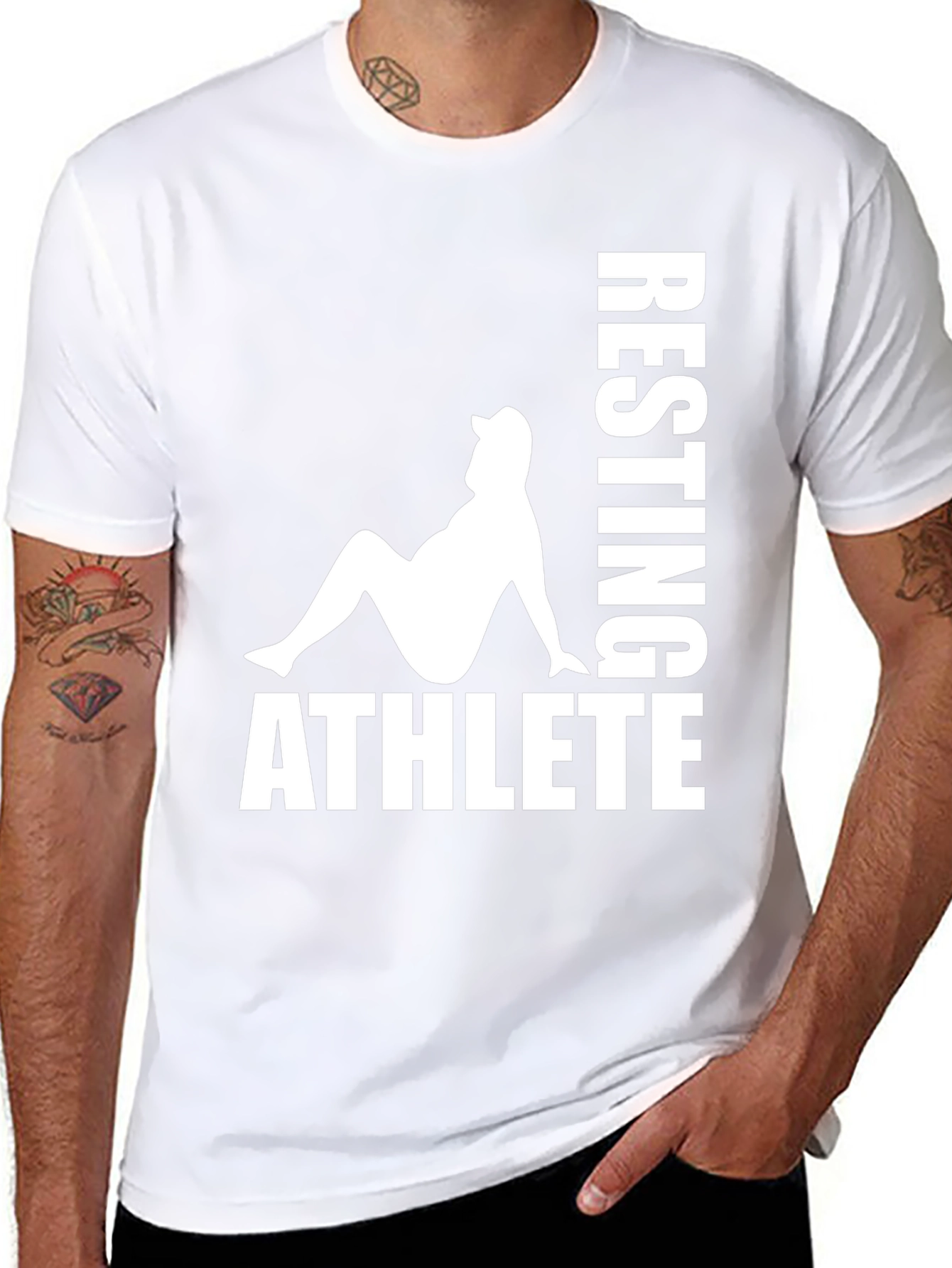 Black Resting Athlete Graphic T-Shirt - Black view 8