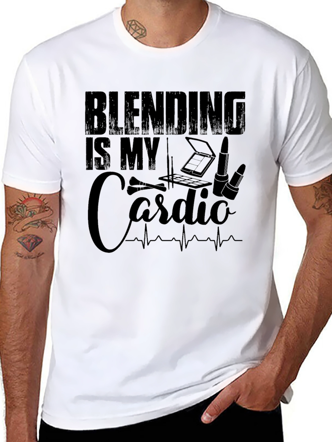 Black Blending Is My Cardio Graphic T-Shirt view 8