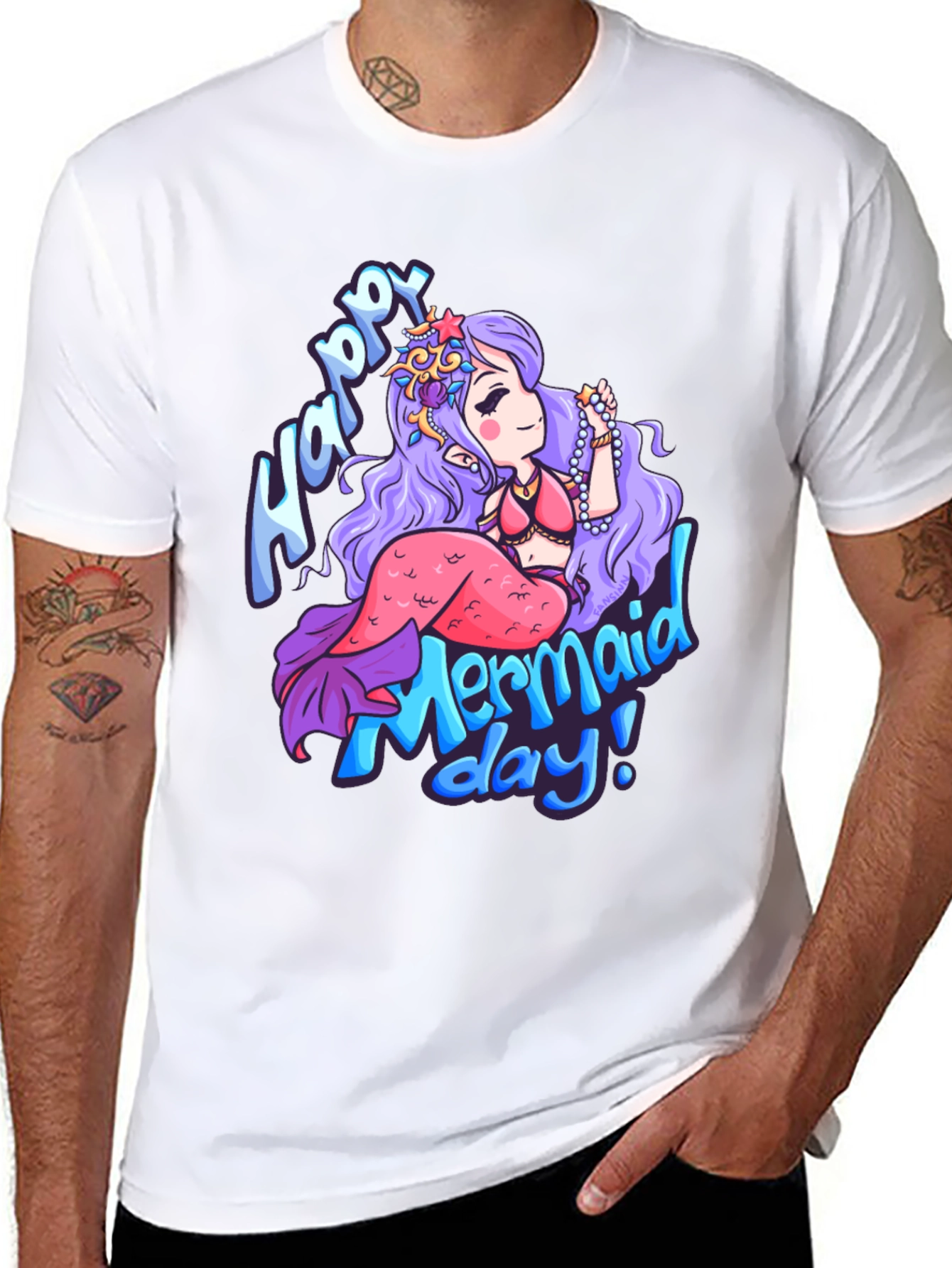 Happy Mermaid Day T-Shirt - Unique Graphic Tee - 8