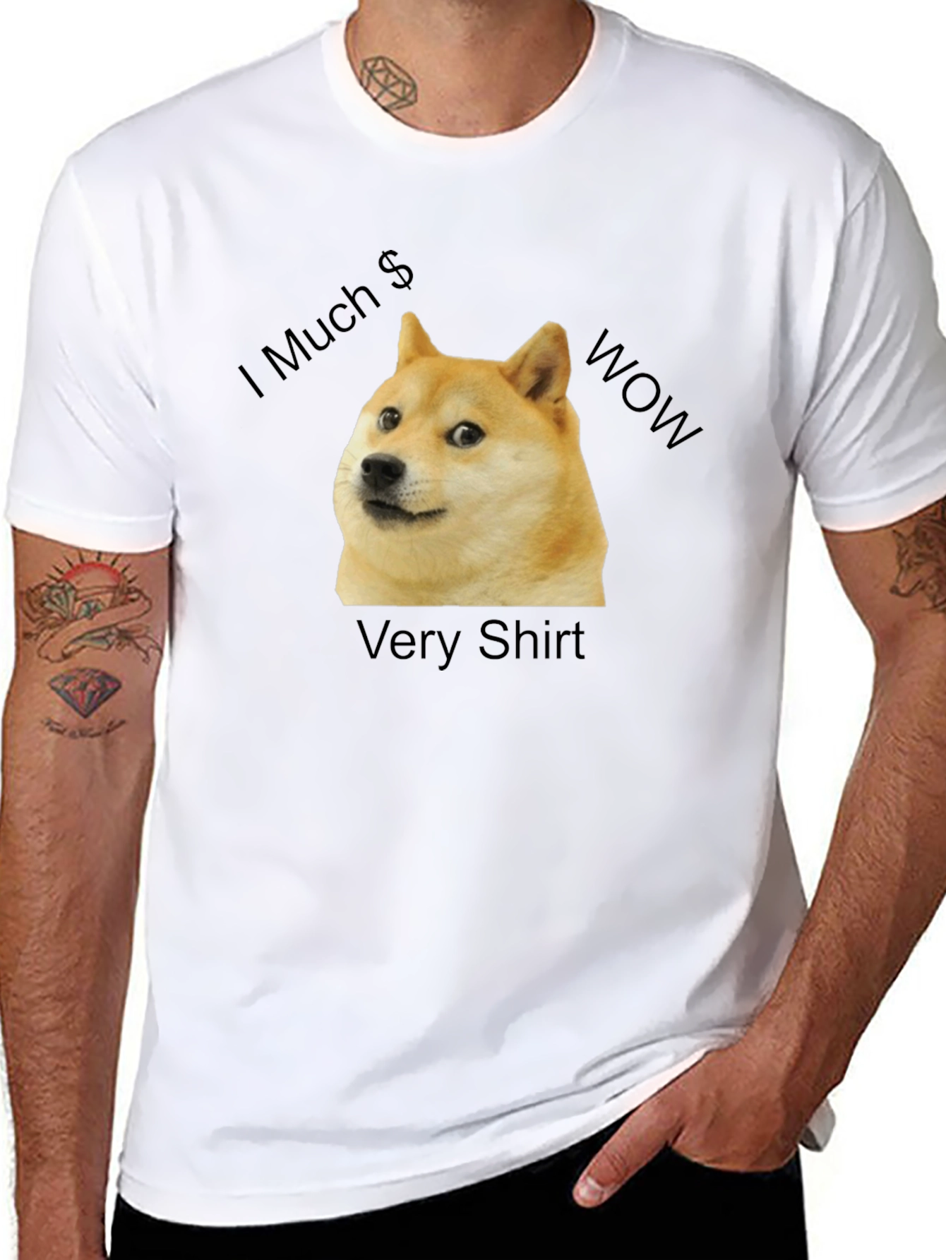 Black Doge Meme T-Shirt - I Much Wow Funny Doge Shirt view 8