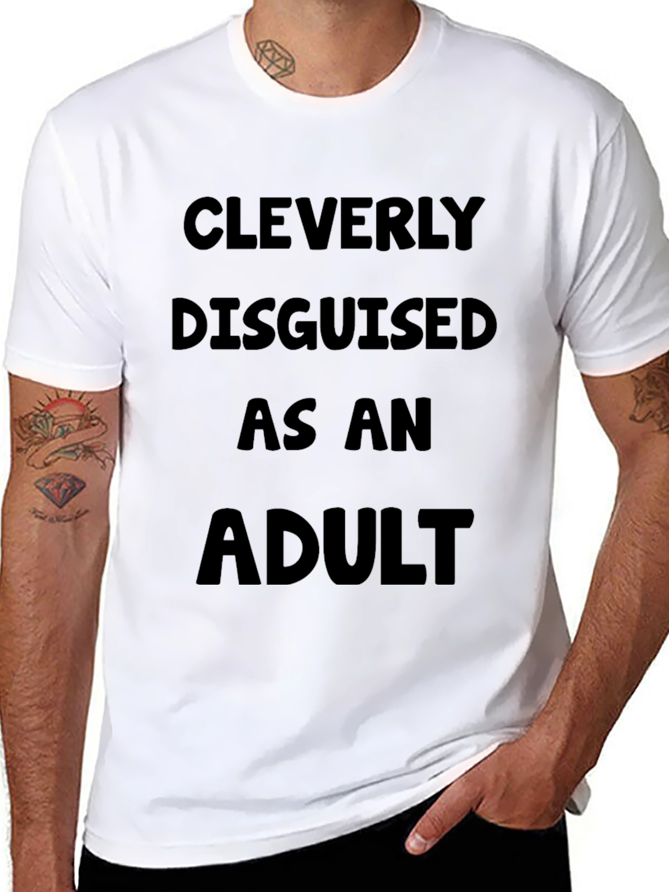 Black Cleverly Disguised as an Adult T-Shirt view 8
