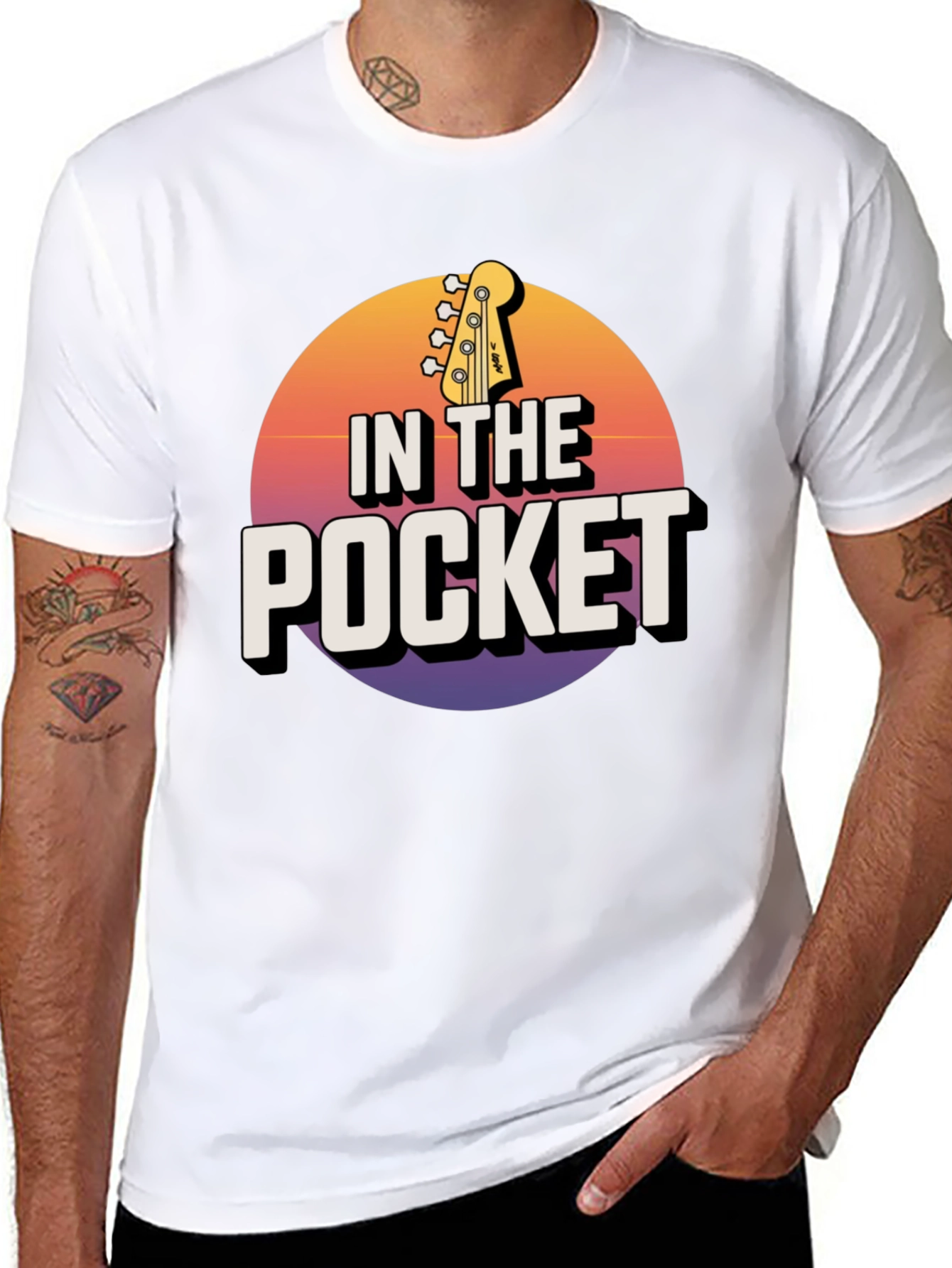 Black In the Pocket Bass Guitar Graphic Tee view 8