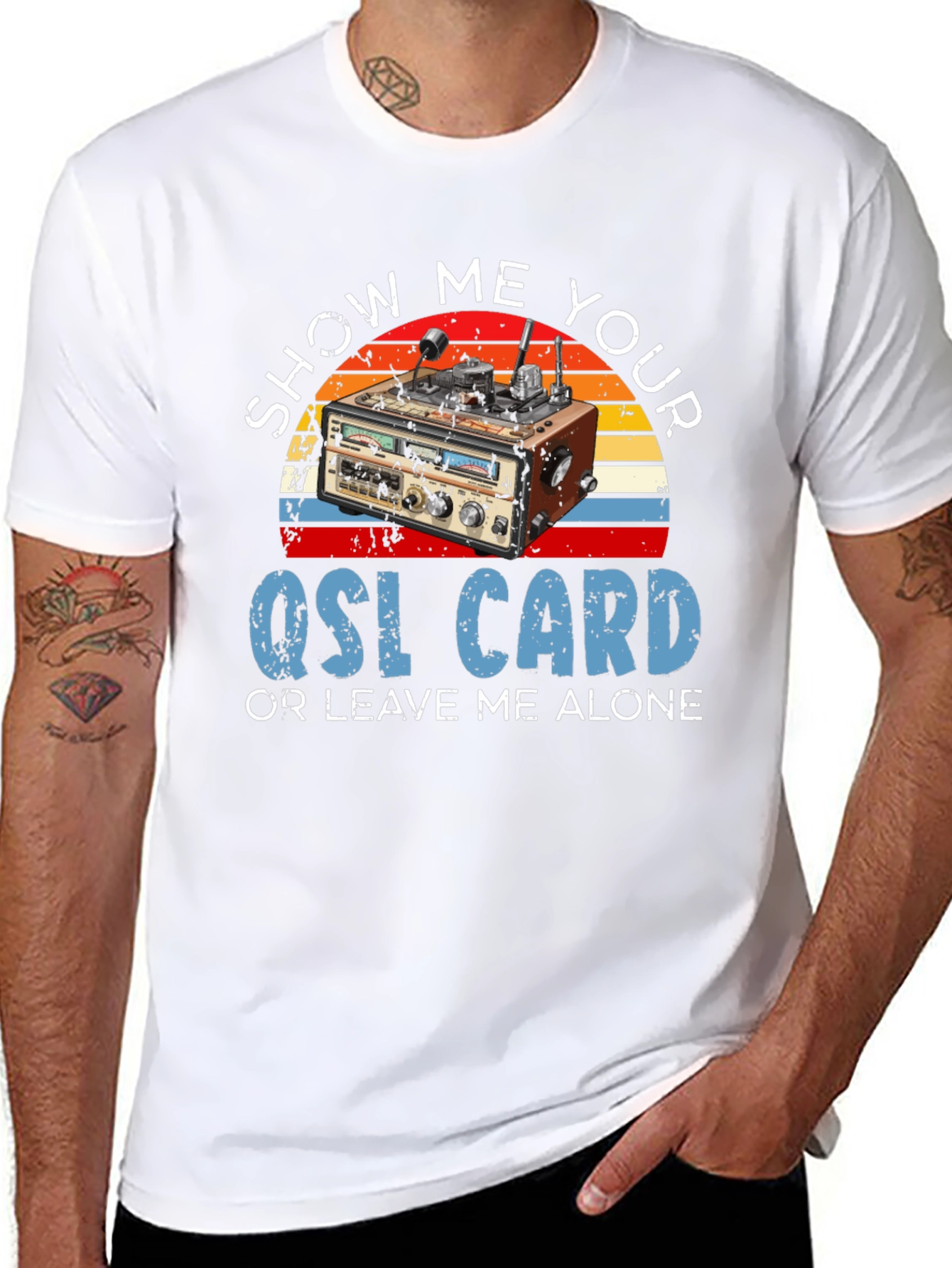 Black Show Me Your QSL Card T-Shirt view 8