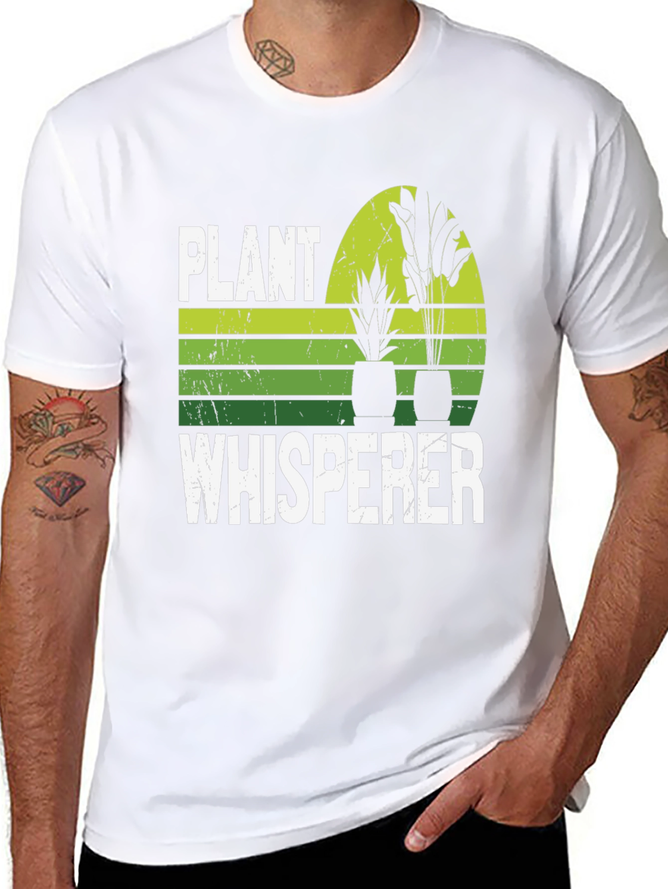 Black Plant Whisperer Graphic T-Shirt - Gardening Gift view 8