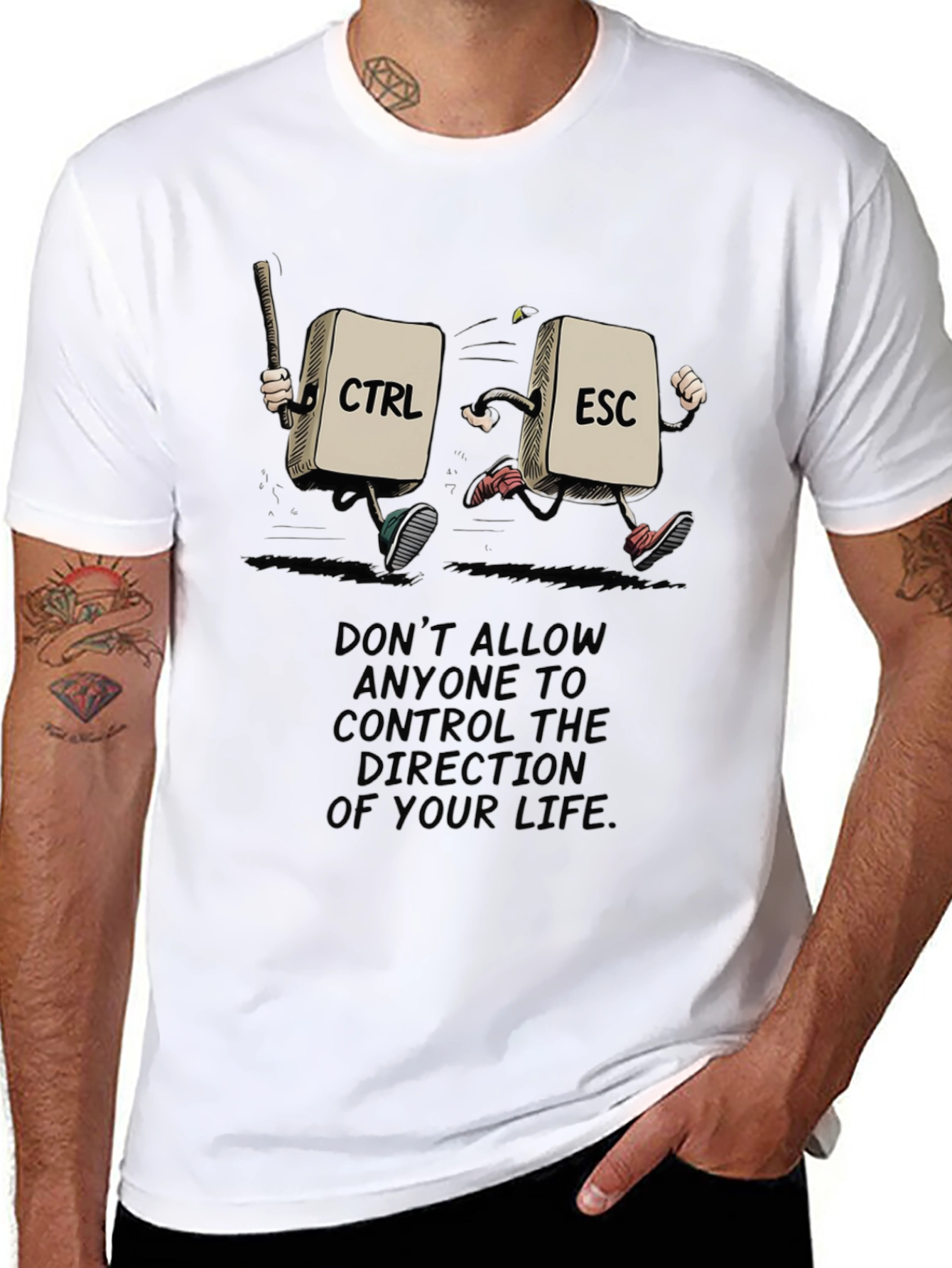 Black Control Escape T-Shirt: Be The Master of Your Life view 8