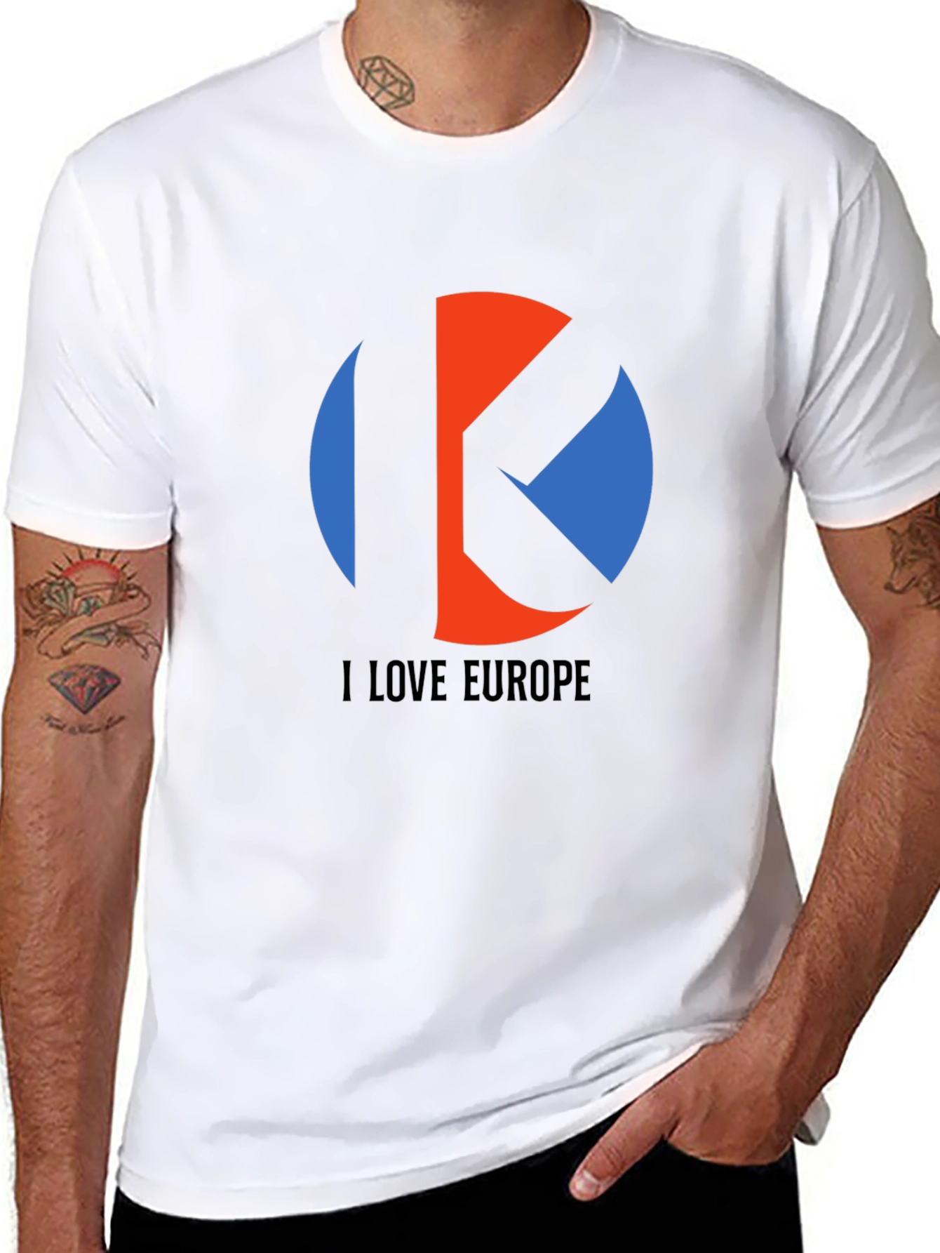 Black I Love Europe Graphic Tee view 8