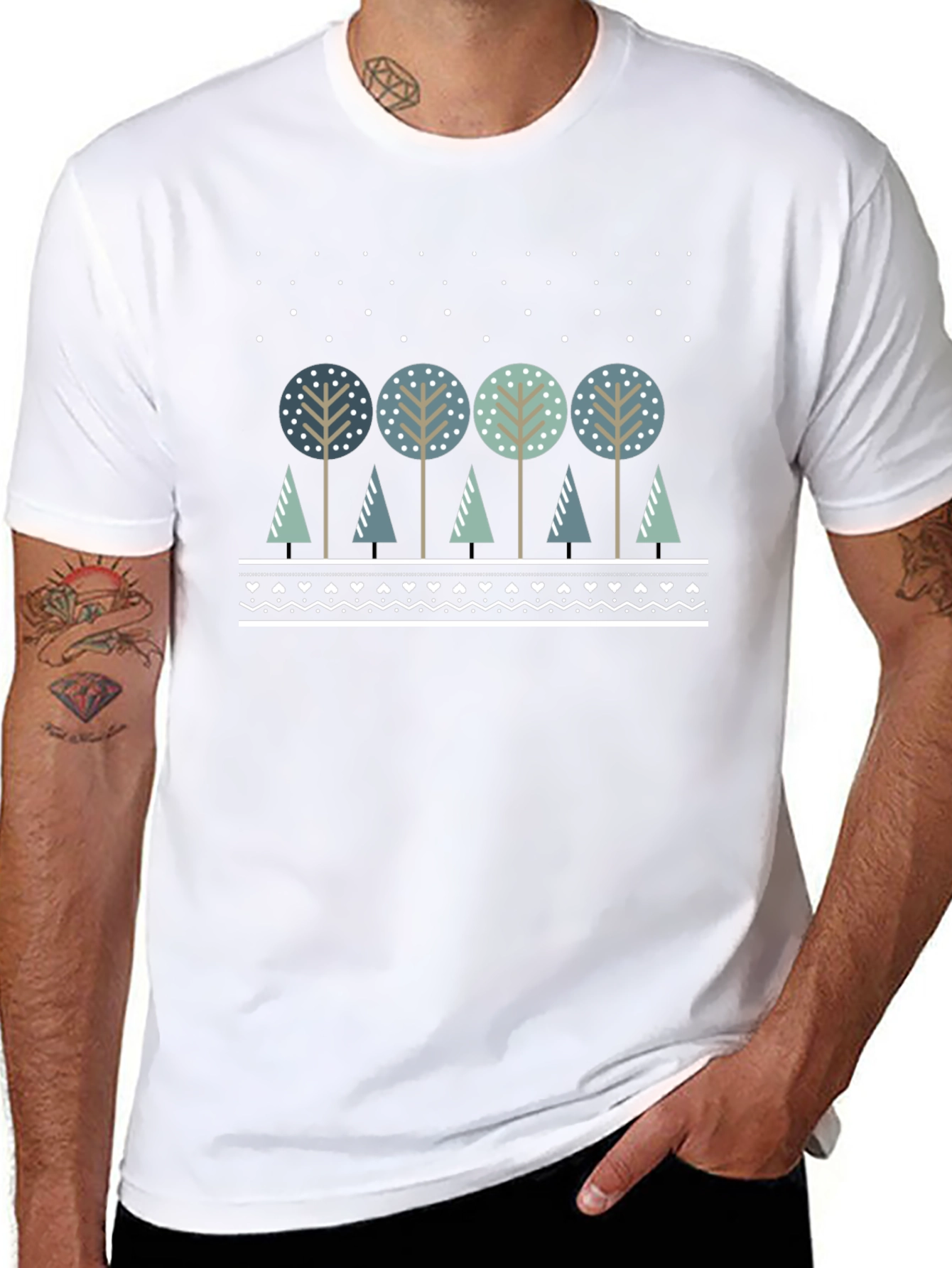 Black Winter Trees Graphic Tee view 8