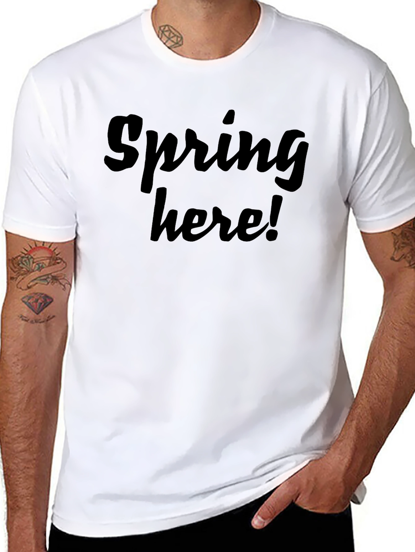 Black Spring Here! Graphic T-Shirt - Soft Cotton Blend view 8