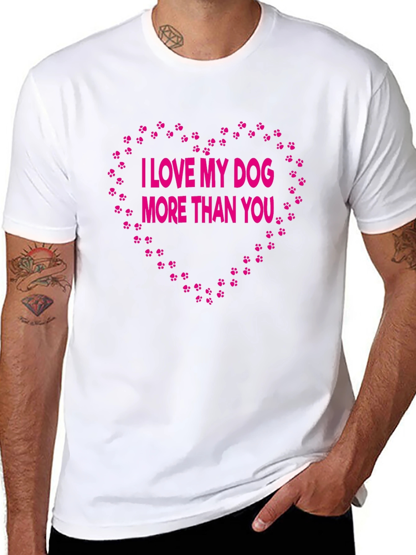 Black I Love My Dog More Than You - Graphic T-Shirt view 8