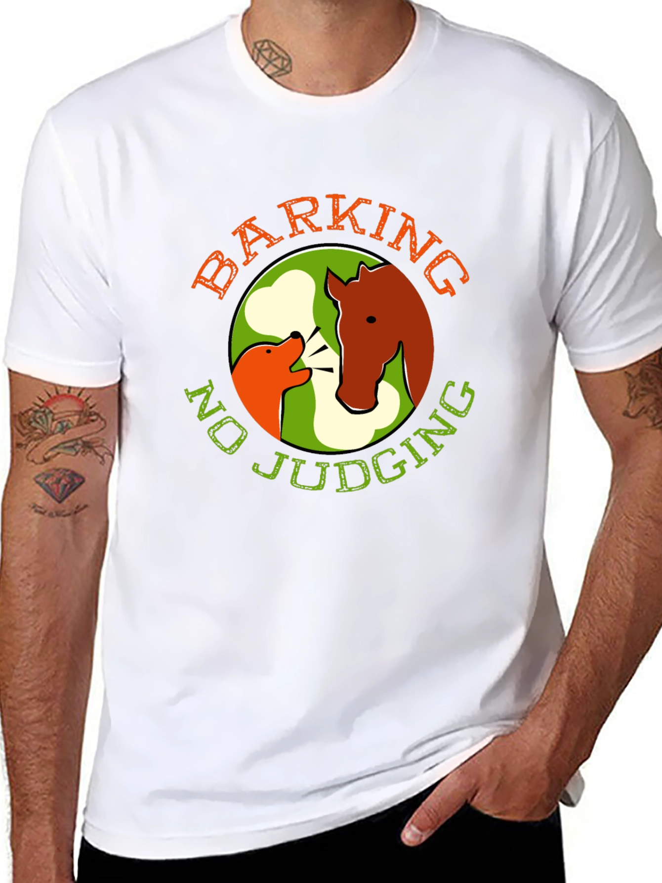 Black Barking No Judging Graphic Tee view 8