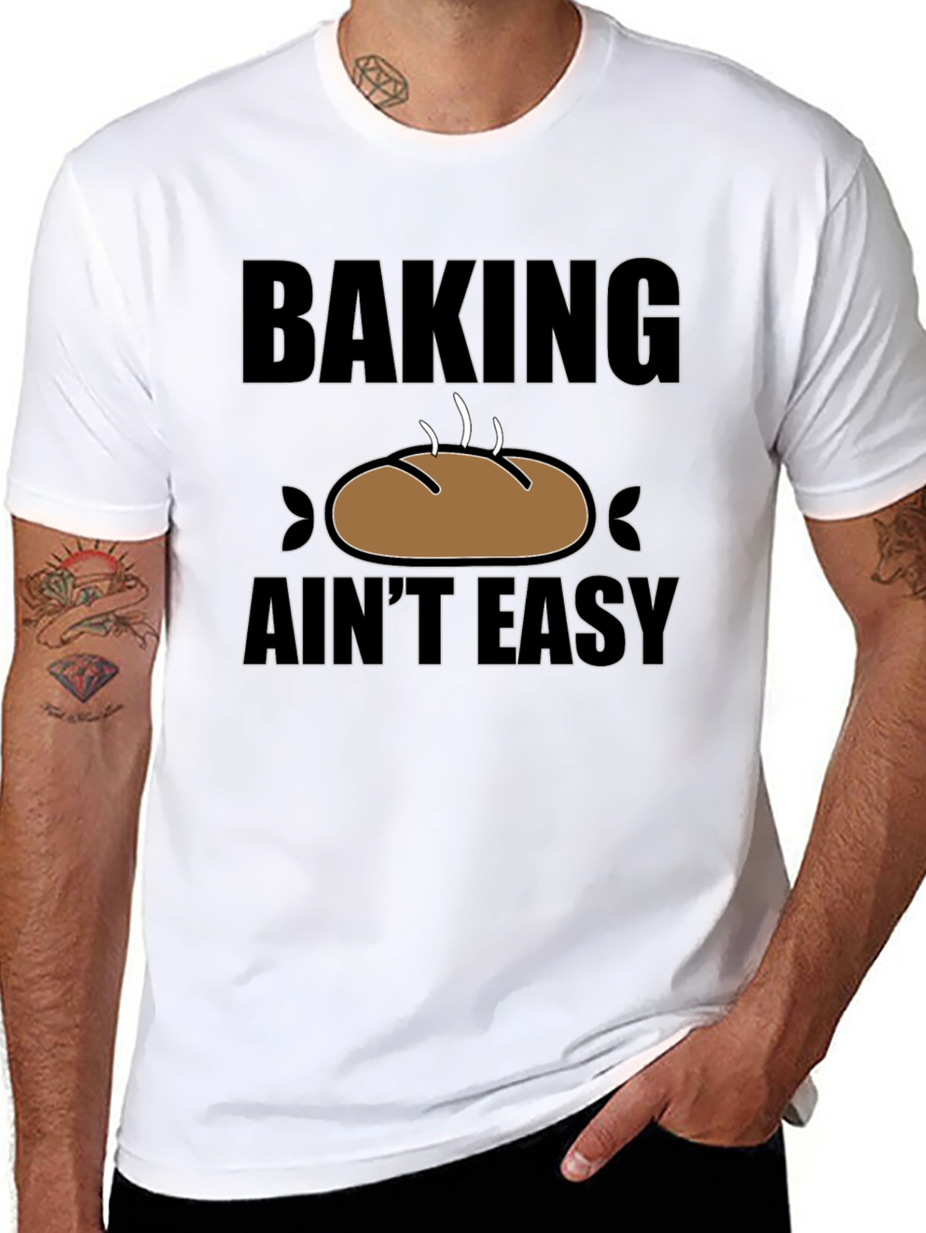 Black Baking Ain't Easy T-Shirt - Funny Baker Gift view 8