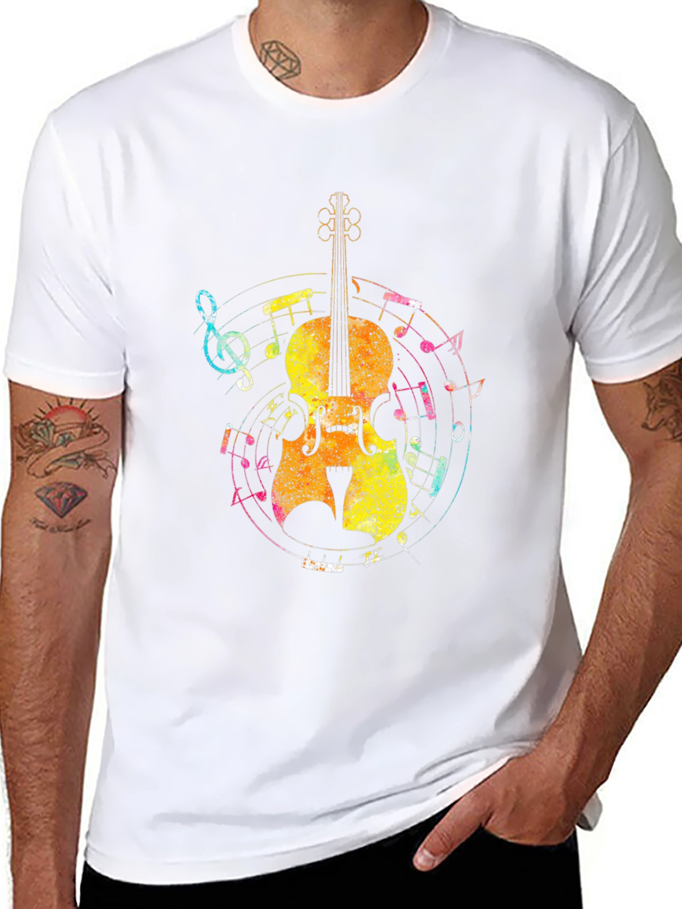Black Musical Cello Graphic T-Shirt view 8
