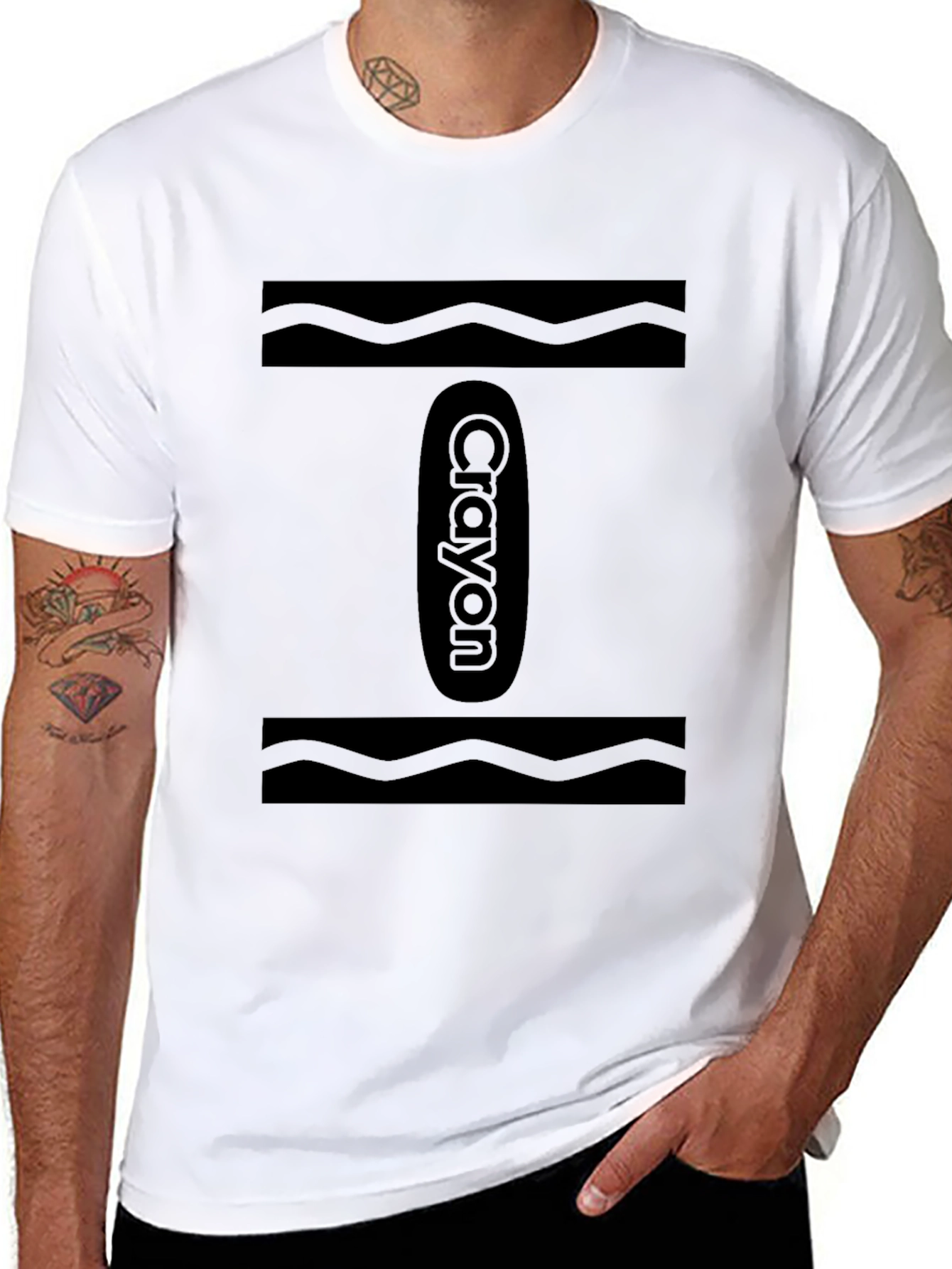 Black Crayon Graphic Tee - Classic Black T-Shirt view 8