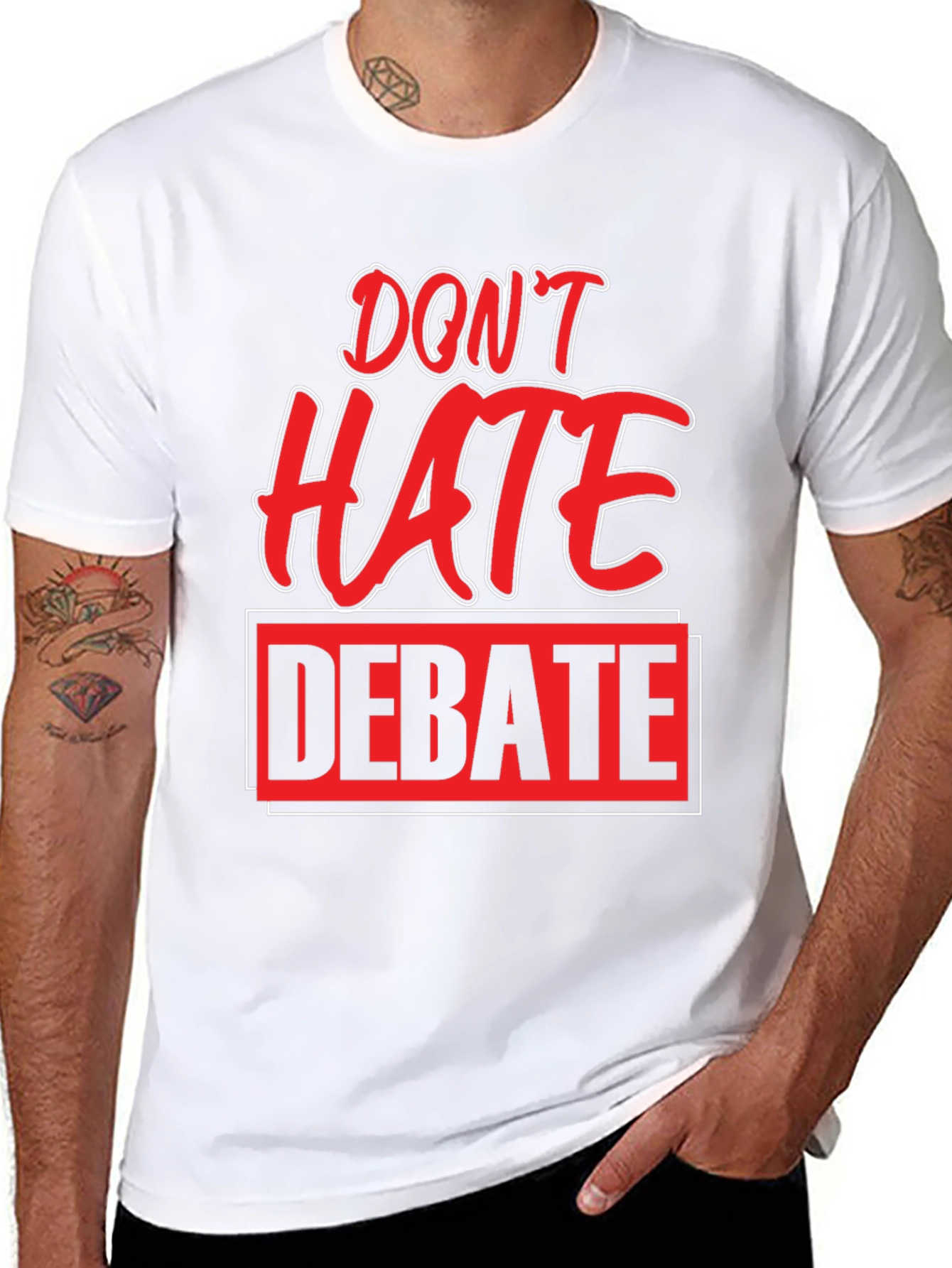 Don't Hate Debate Graphic Tee - 8