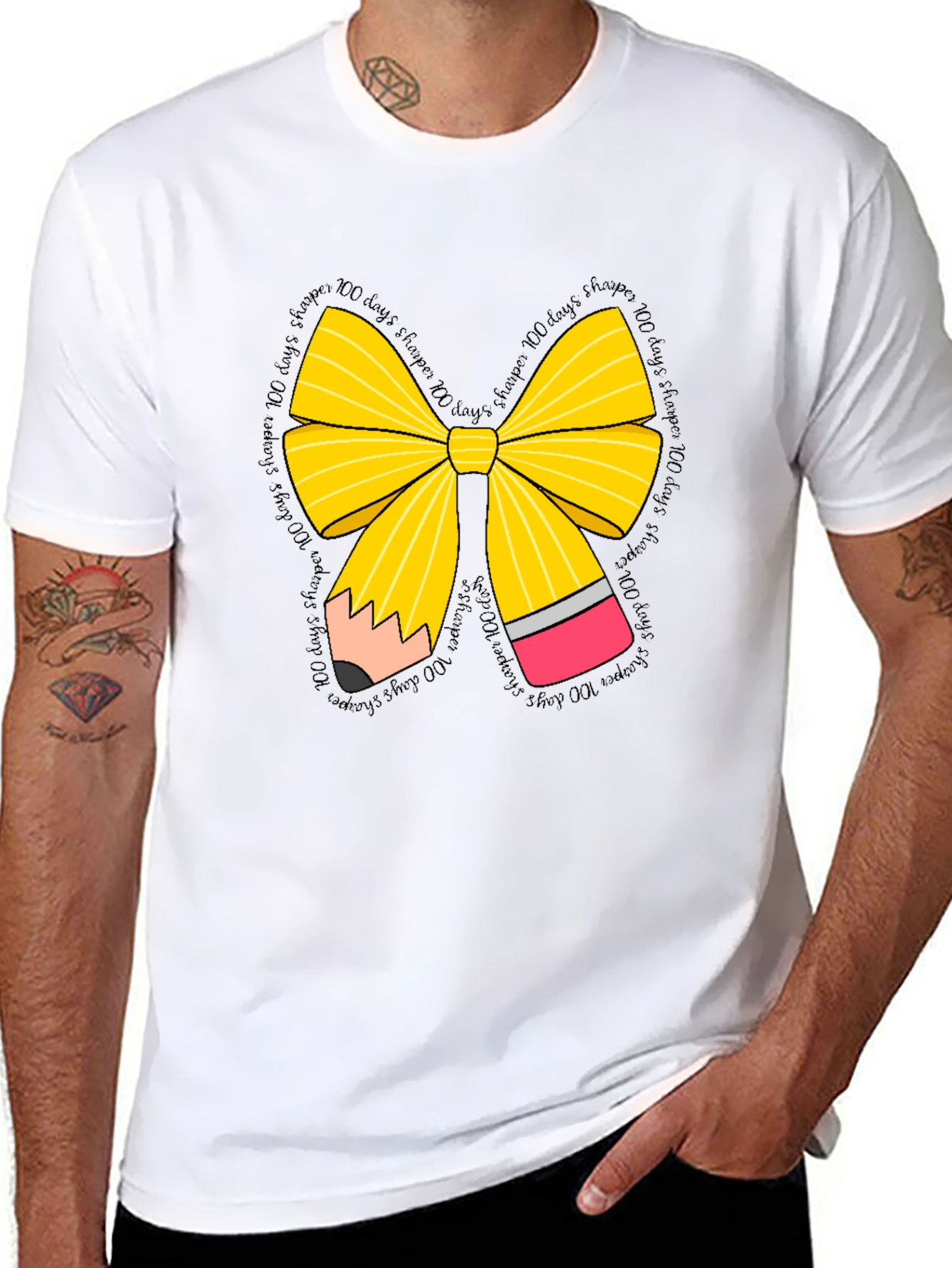 100 Days Sharper Pencil Bow T-Shirt - 8