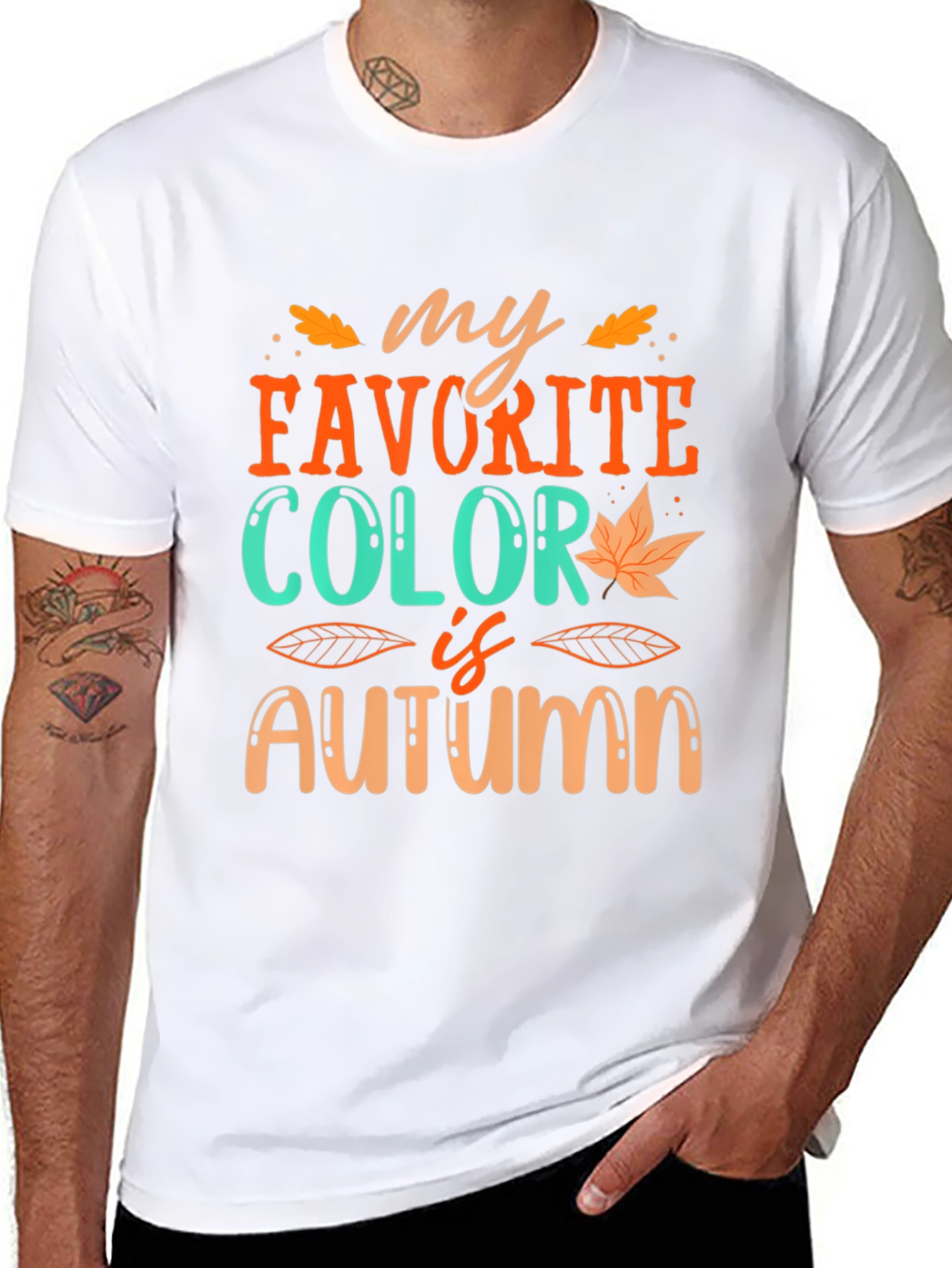 Black My Favorite Color is Autumn T-Shirt view 8