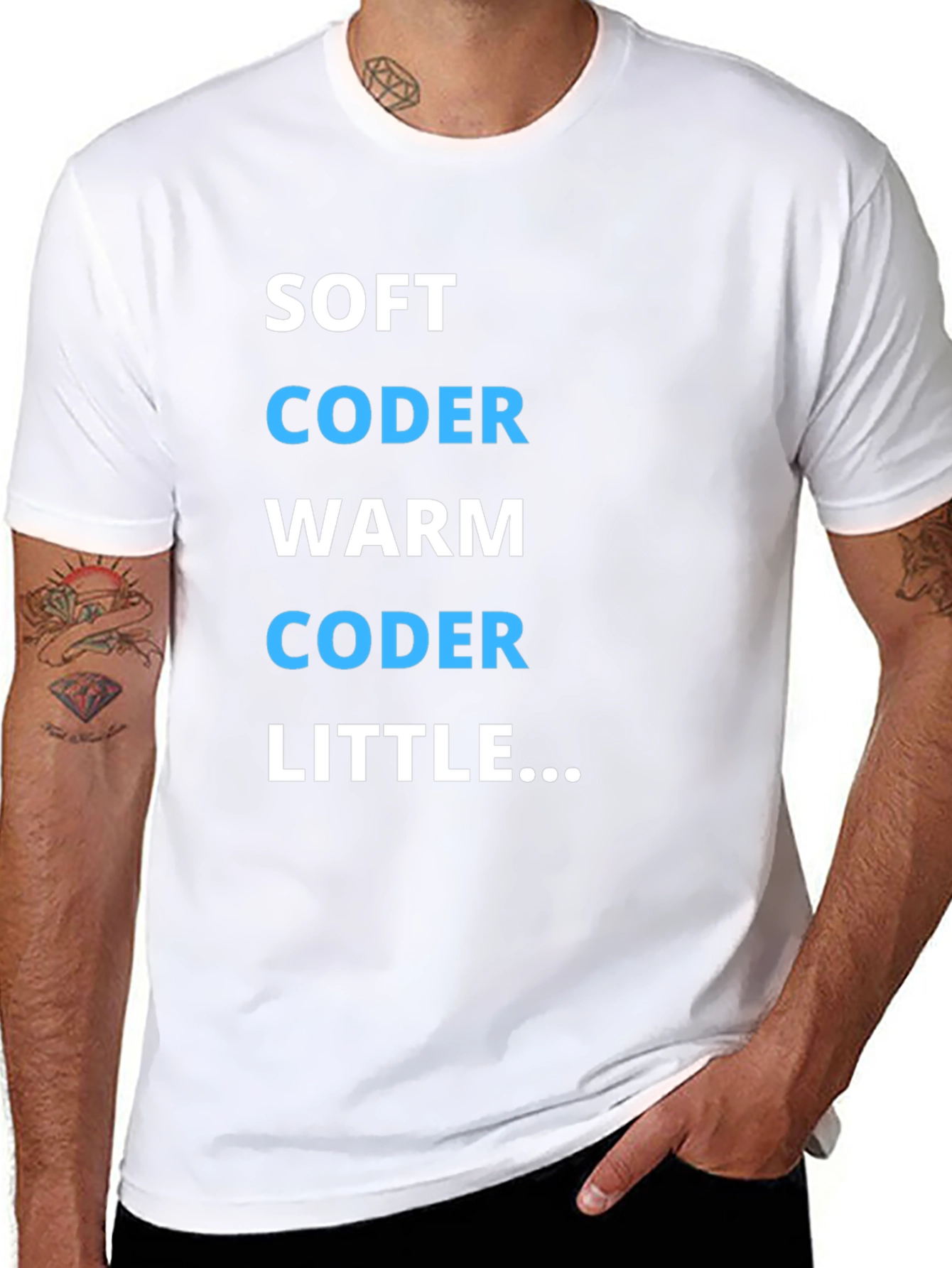 Black Soft Coder Warm Coder Funny Programmer T-Shirt view 8