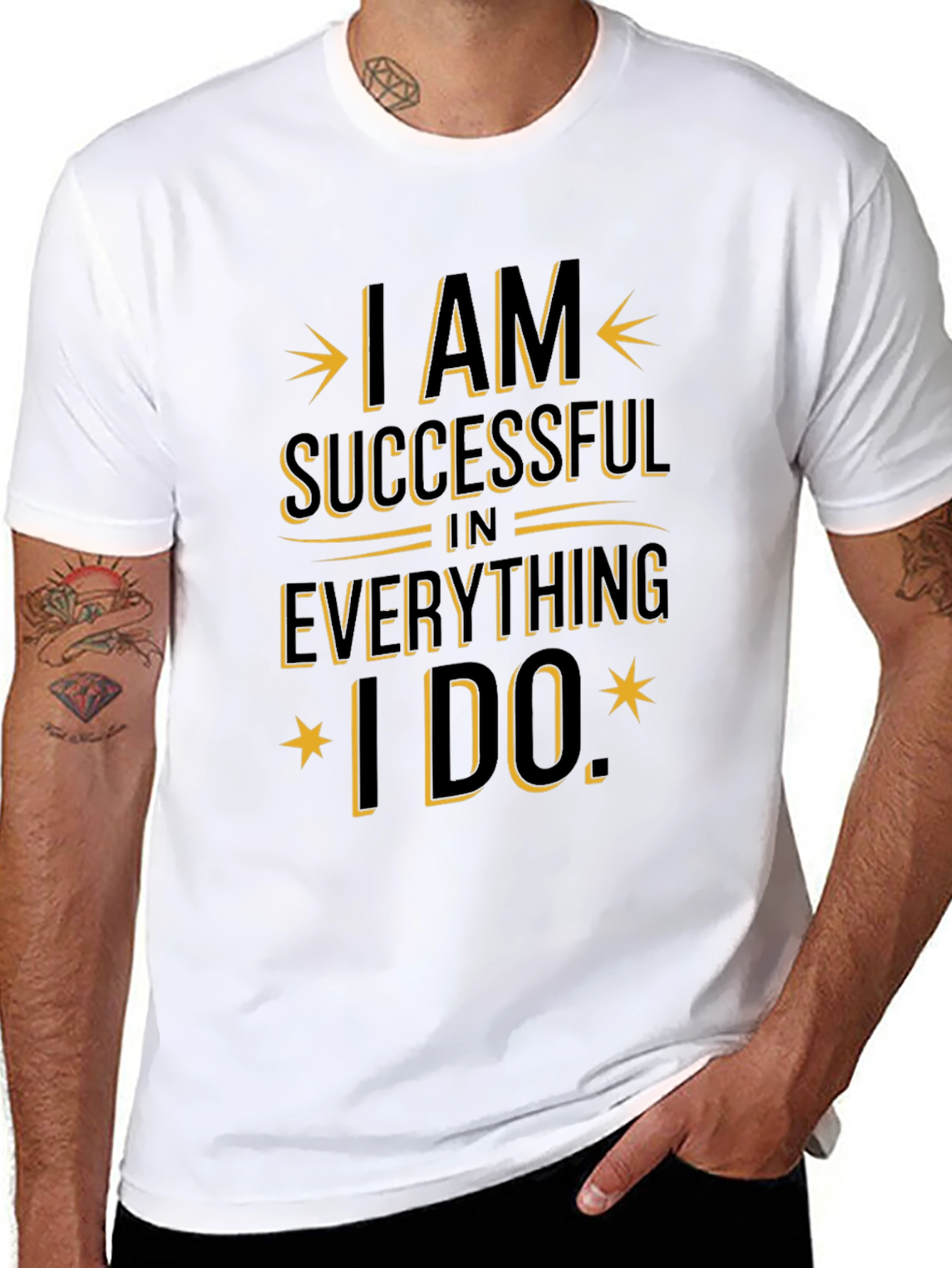 Black I AM Successful T-Shirt - Motivational Graphic Tee view 8