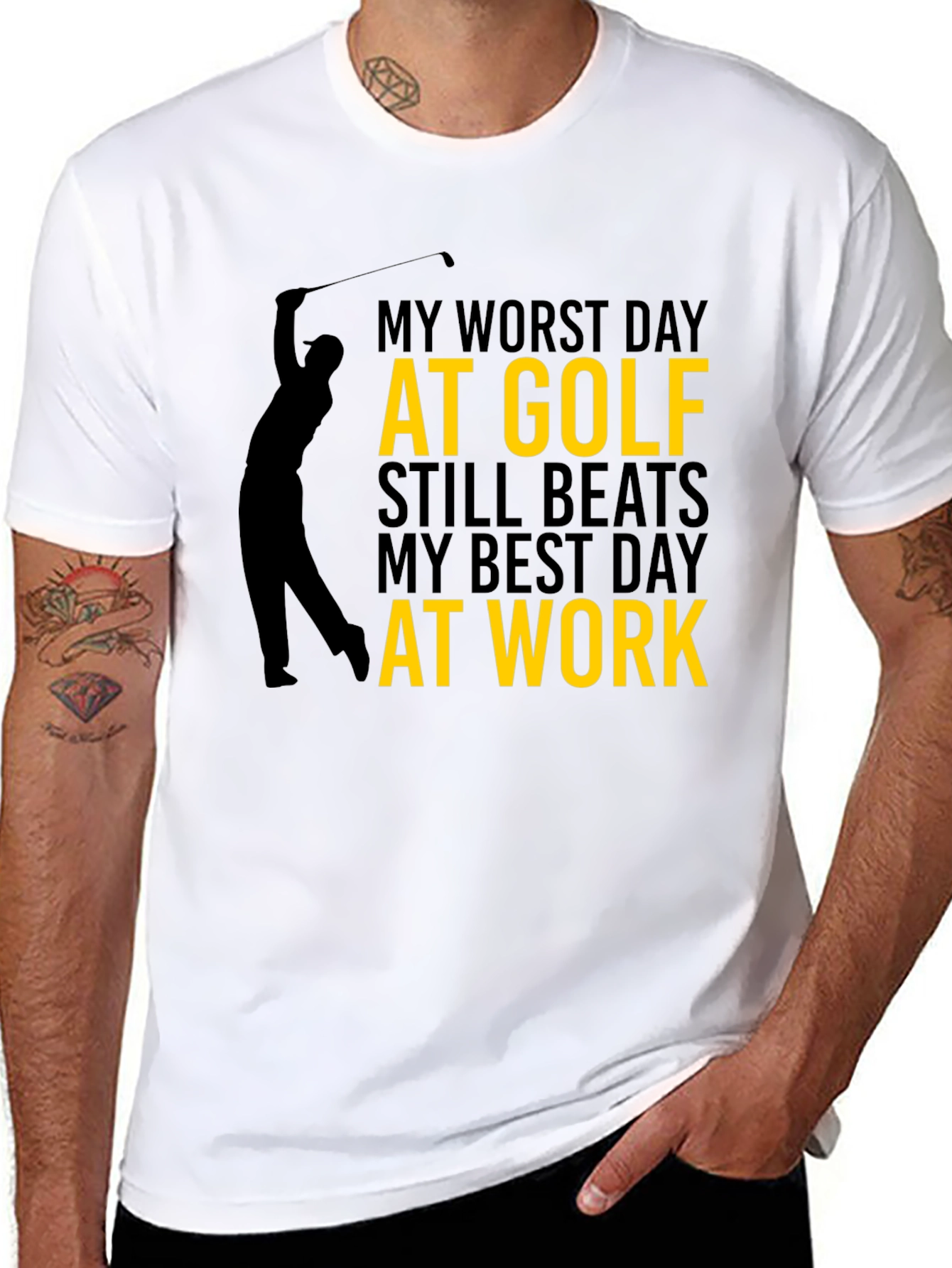 Black Funny Golf T-Shirt: My Worst Day at Golf view 8