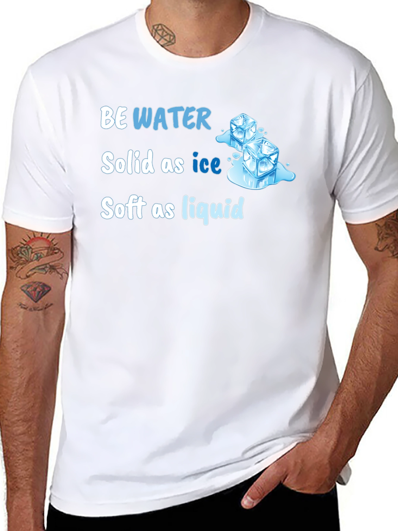 Black Be Water Ice Cube Graphic Tee - Solid as Ice, Soft as Liquid view 8
