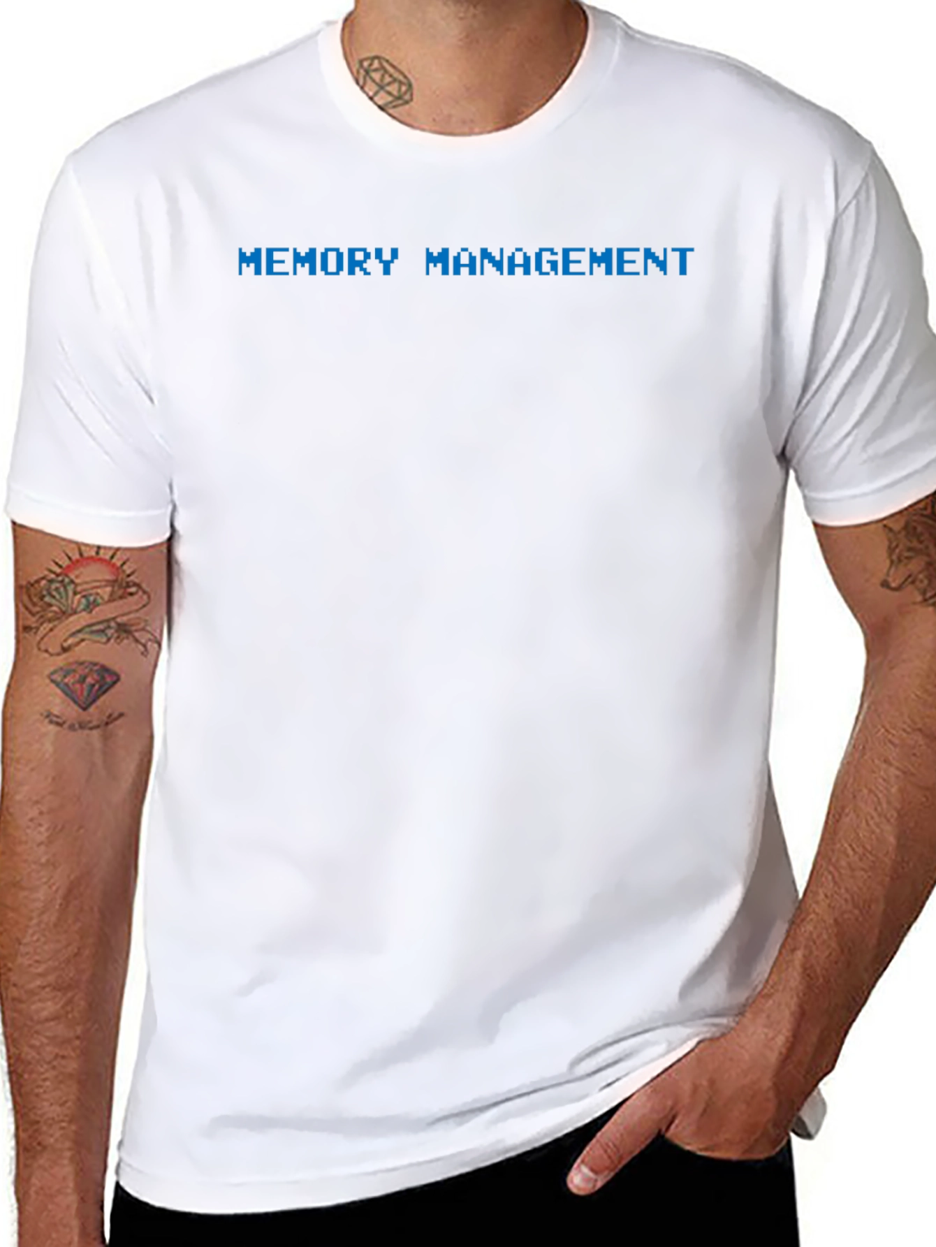 Black Memory Management Graphic Tee - Black Cotton Blend T-Shirt view 8
