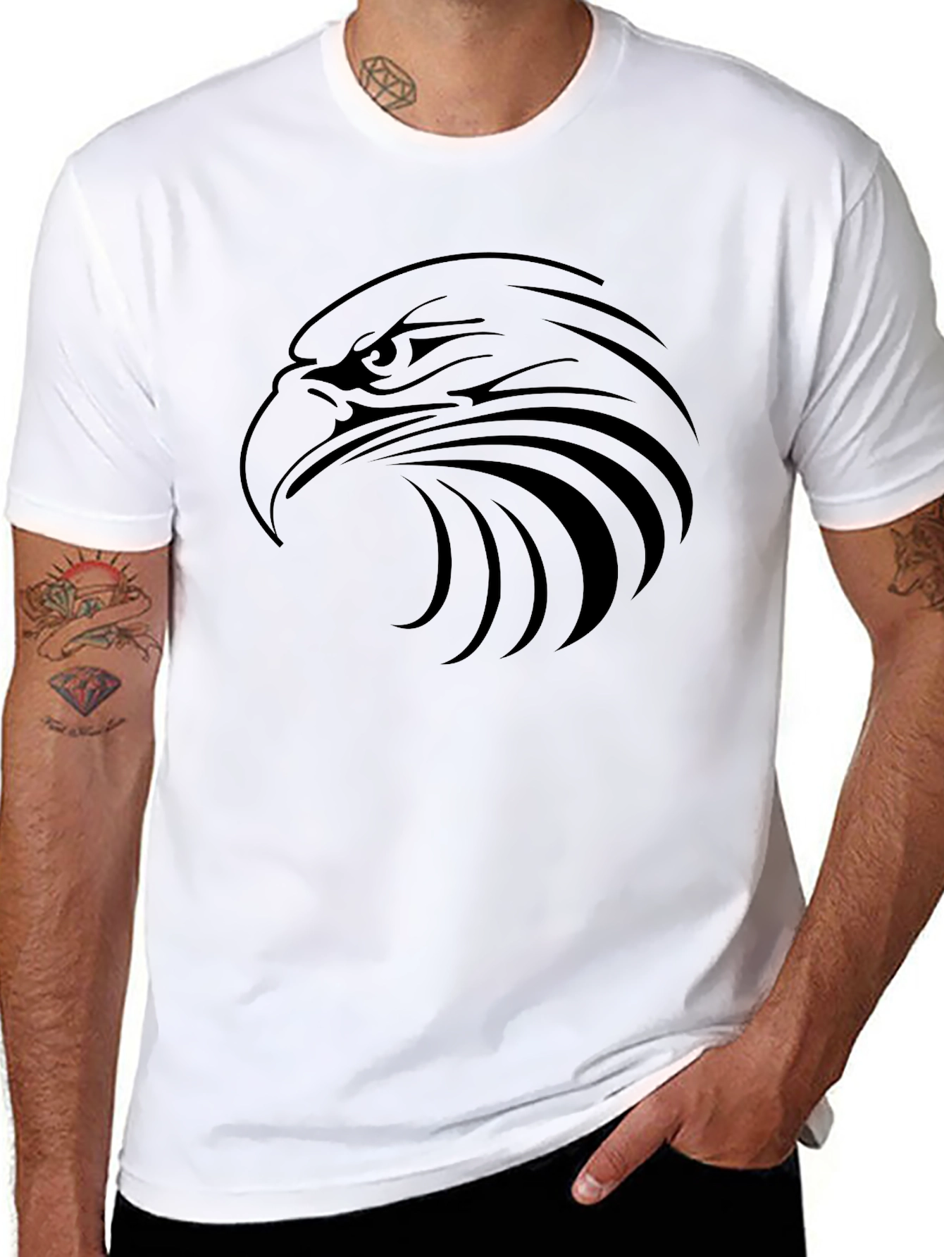 Black Black Eagle Graphic Tee - Stylish Men's Shirt view 8