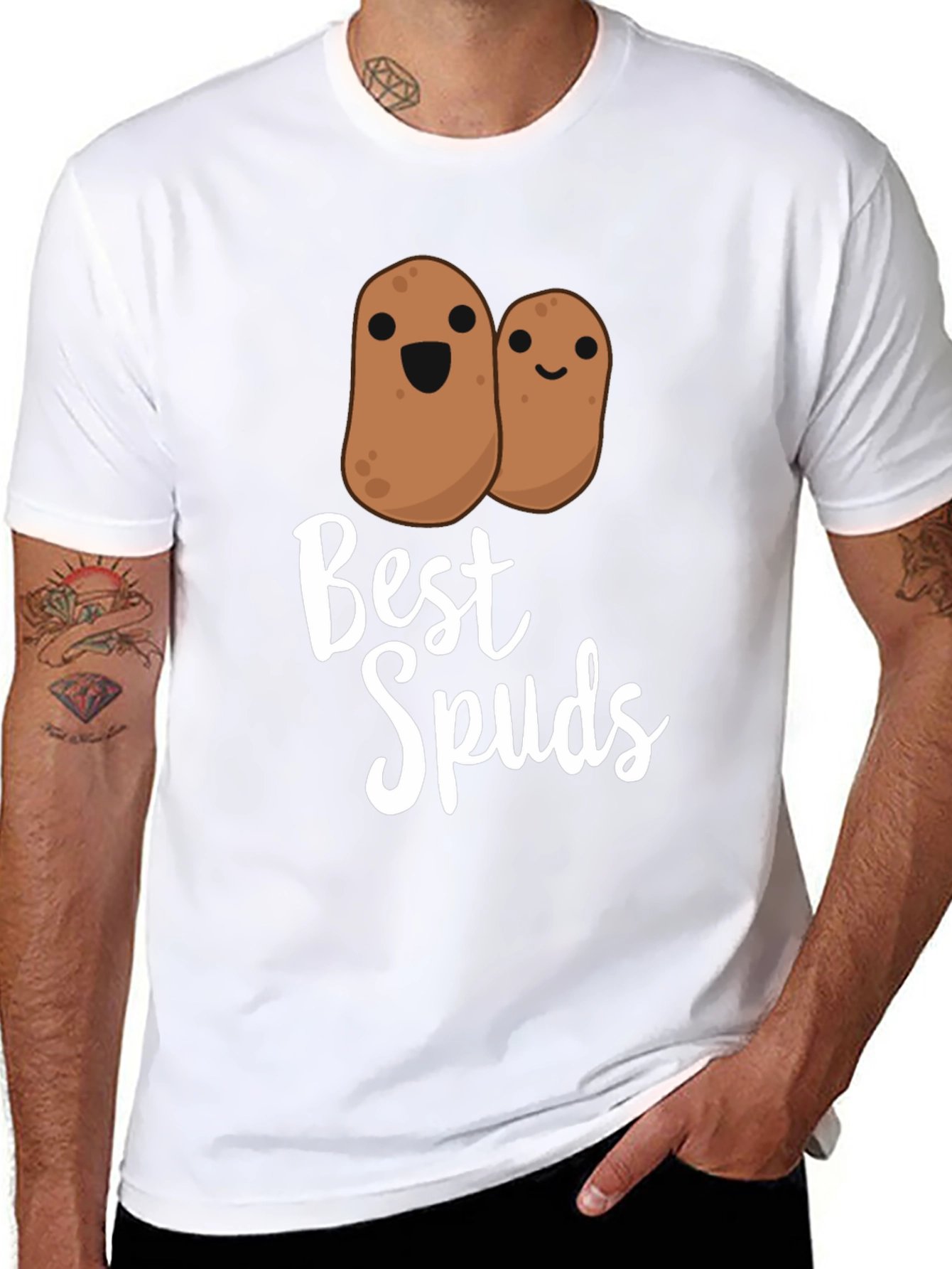Black Best Spuds T-Shirt - Funny Potato Graphic Tee view 8