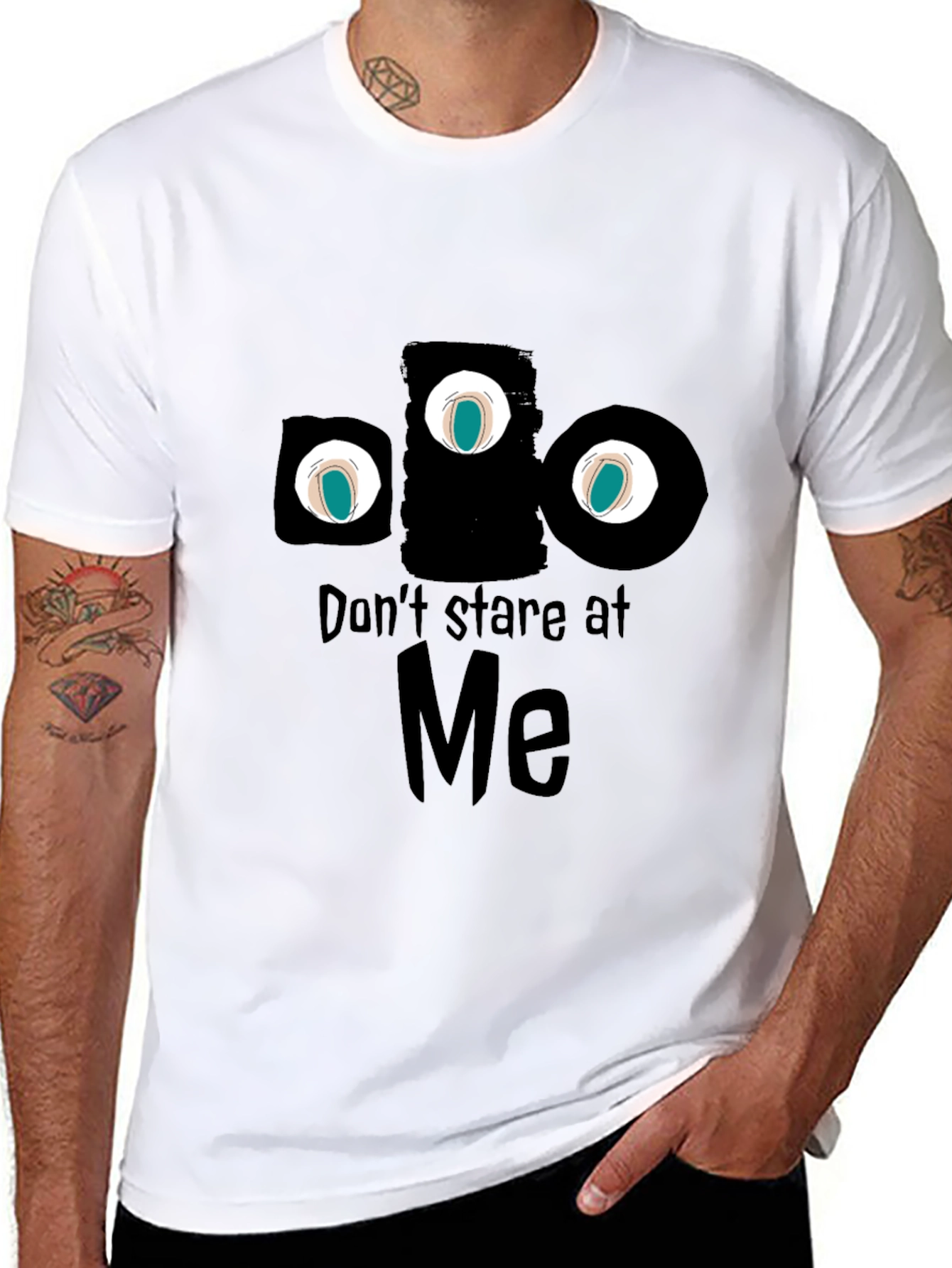 Black Don't Stare at Me Graphic Tee view 8