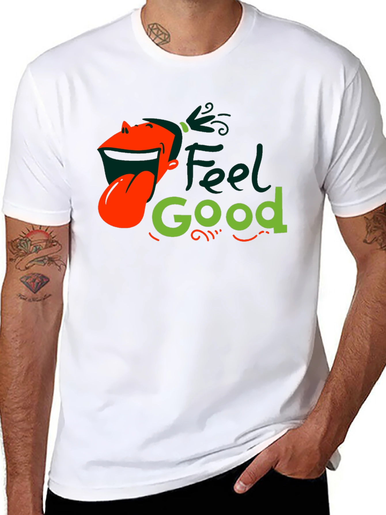 Black Feel Good Graphic Black T-Shirt view 8