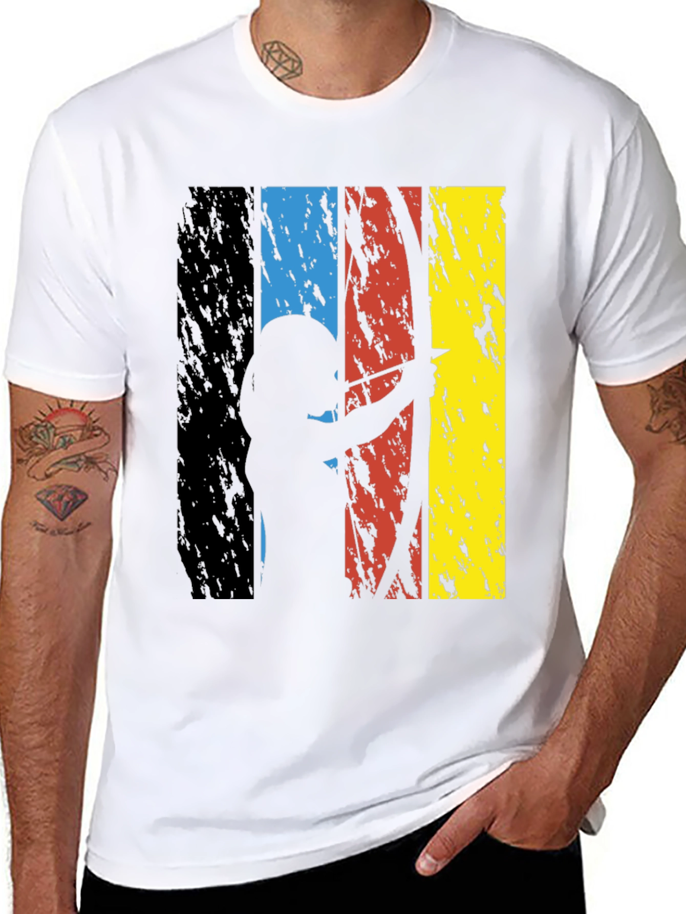 Black Archery Silhouette Graphic Tee - Grunge Style view 8