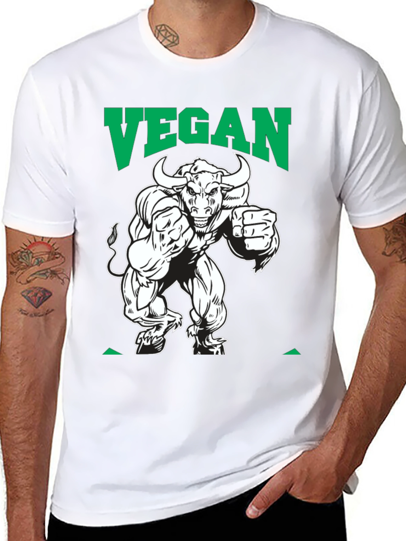 Black Vegan Bull T-Shirt view 8