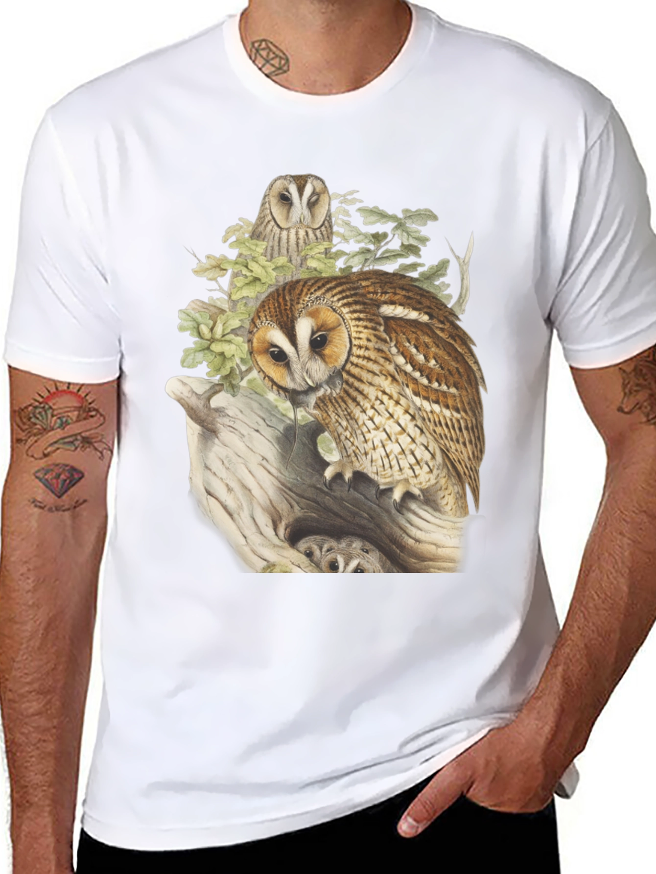 Black Owl Graphic Tee - Nature Inspired Design view 8