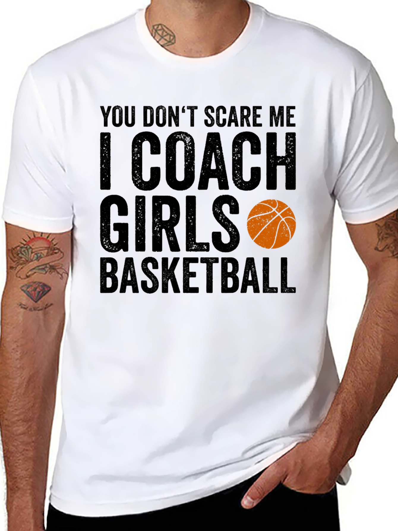 Black Funny Basketball Coach T-Shirt - I Coach Girls Basketball view 8