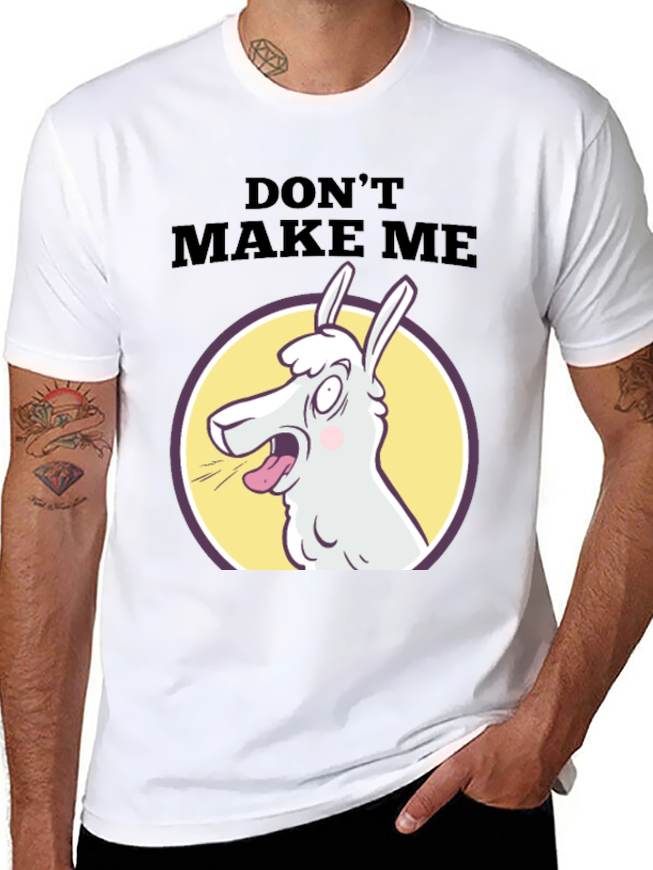 Black Don't Make Me Llama T-Shirt - Funny Graphic Tee view 8