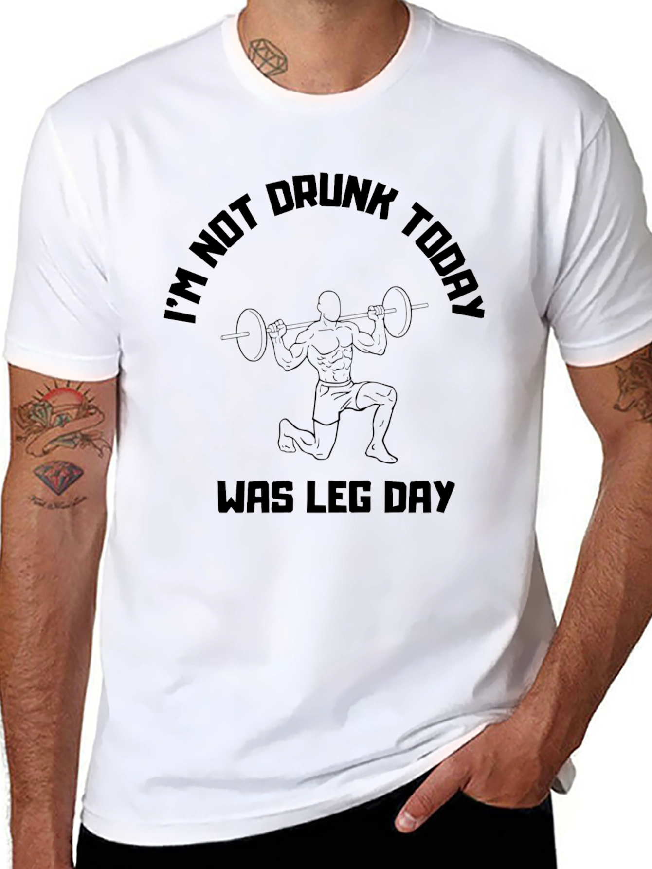 Black Funny Workout T-Shirt - I'm Not Drunk Today Was Leg Day view 8