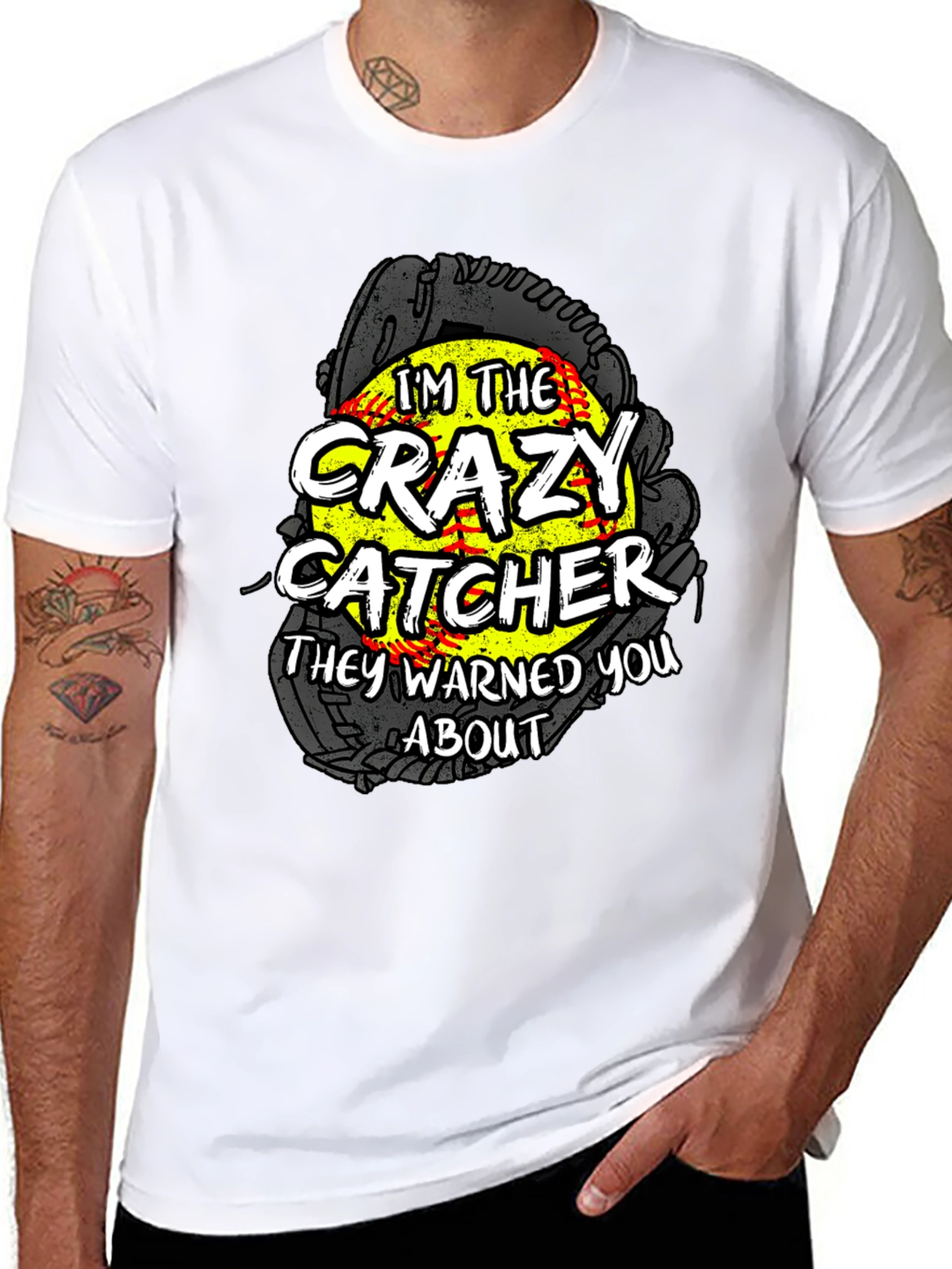 Crazy Catcher Softball Graphic Tee - 8