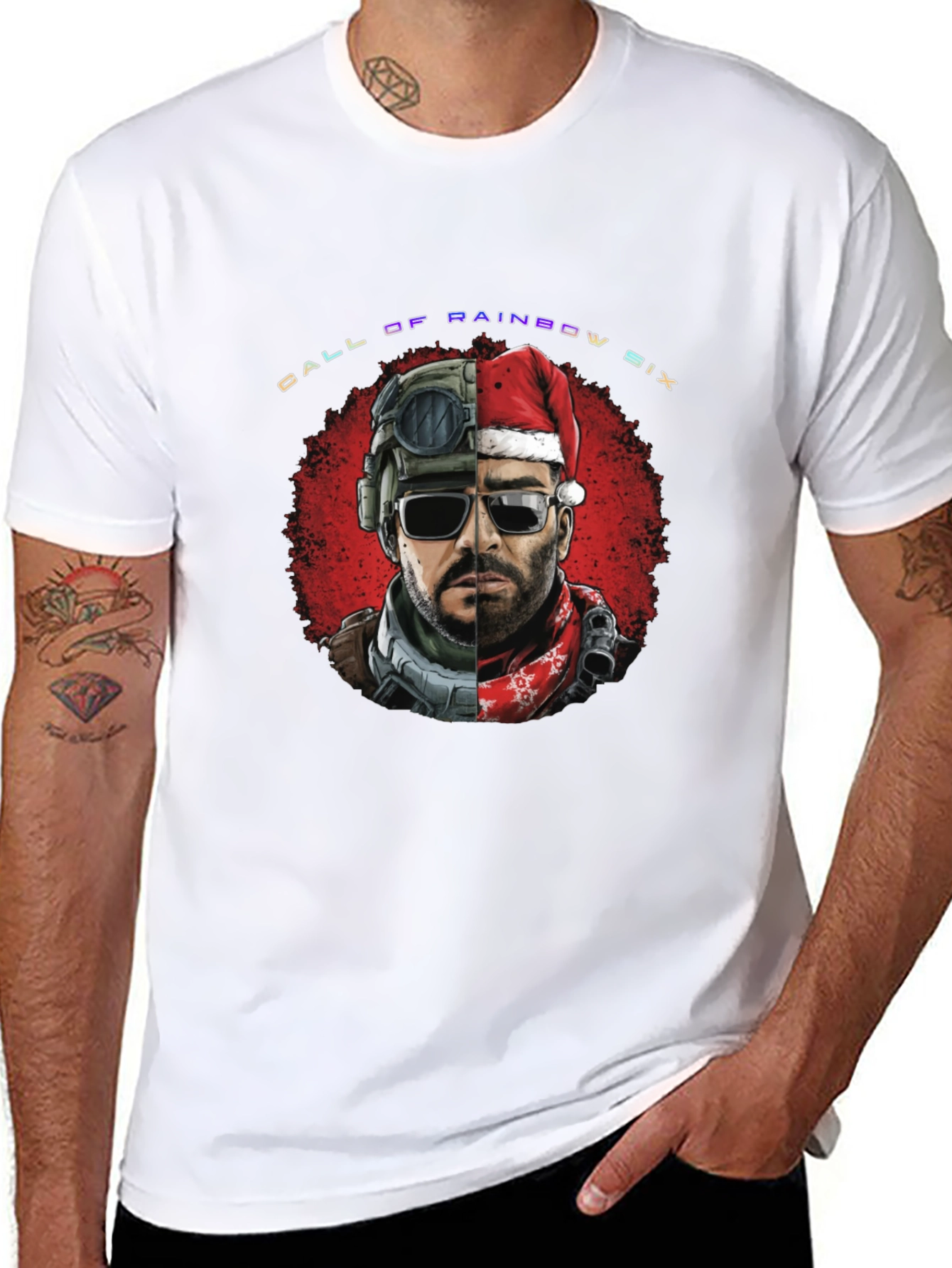 Black Call of Rainbow Six Holiday Graphic Tee view 8