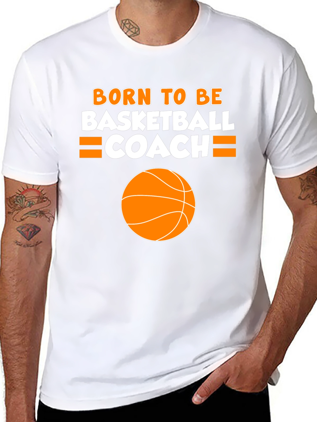 Black Born to be Basketball Coach T-Shirt view 8