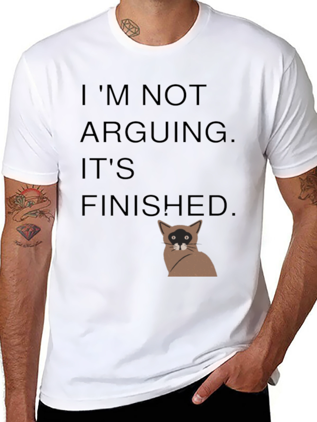 Black I'm Not Arguing It's Finished T-Shirt view 8