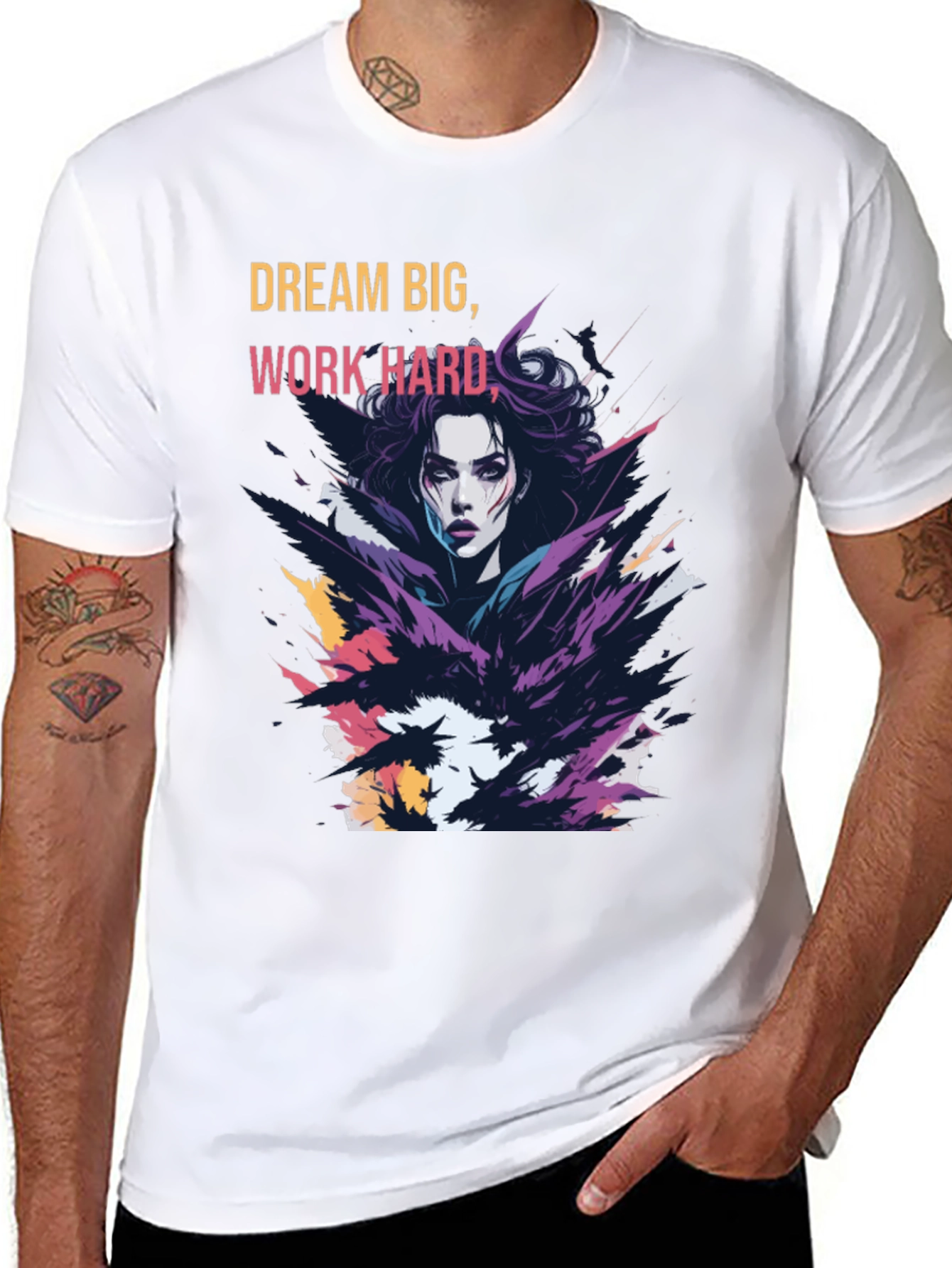 Black Dream Big Graphic Tee - Soft Cotton Blend view 8