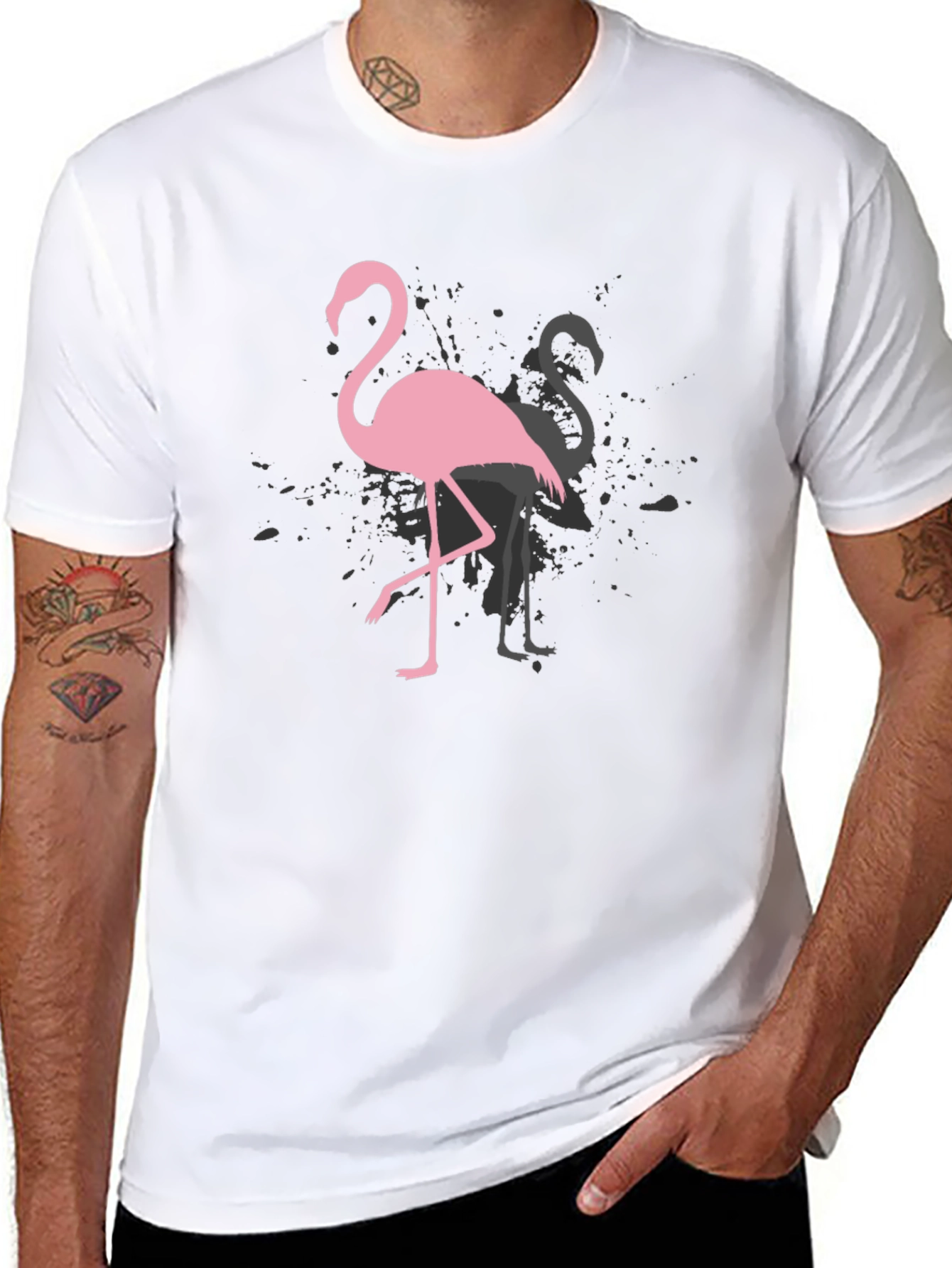 Black Flamingo Graphic Tee - Trendy Black T-Shirt view 8