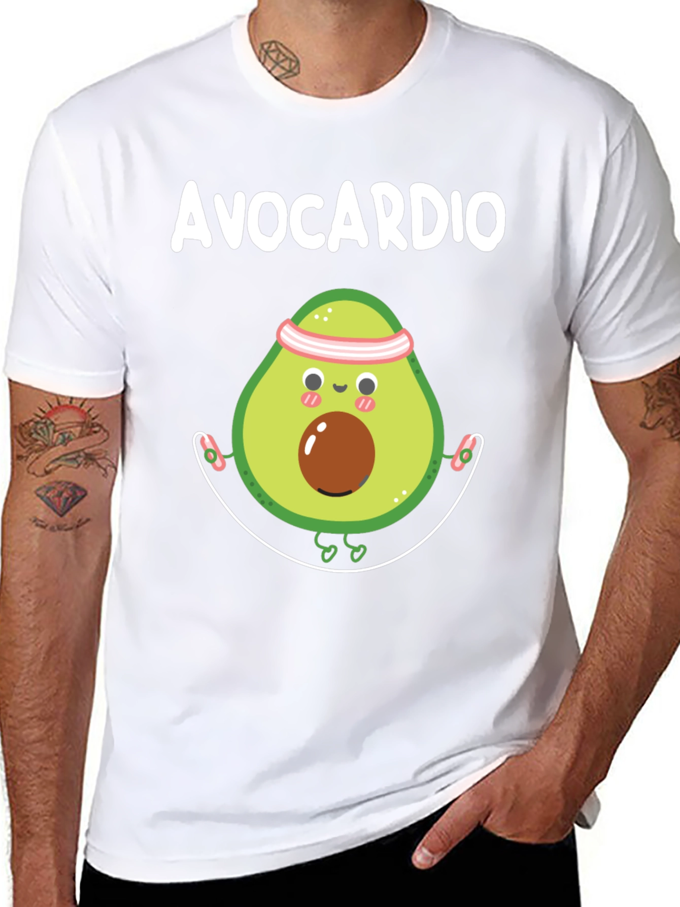 Black Avocardio Graphic Tee - Fitness Humor T-Shirt view 8