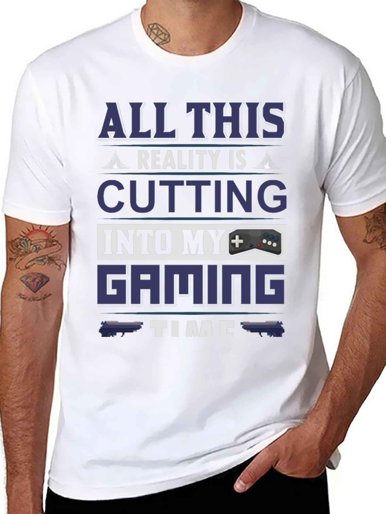 Black Gamer T-Shirt: All This Reality Is Cutting Into My Gaming Time view 8