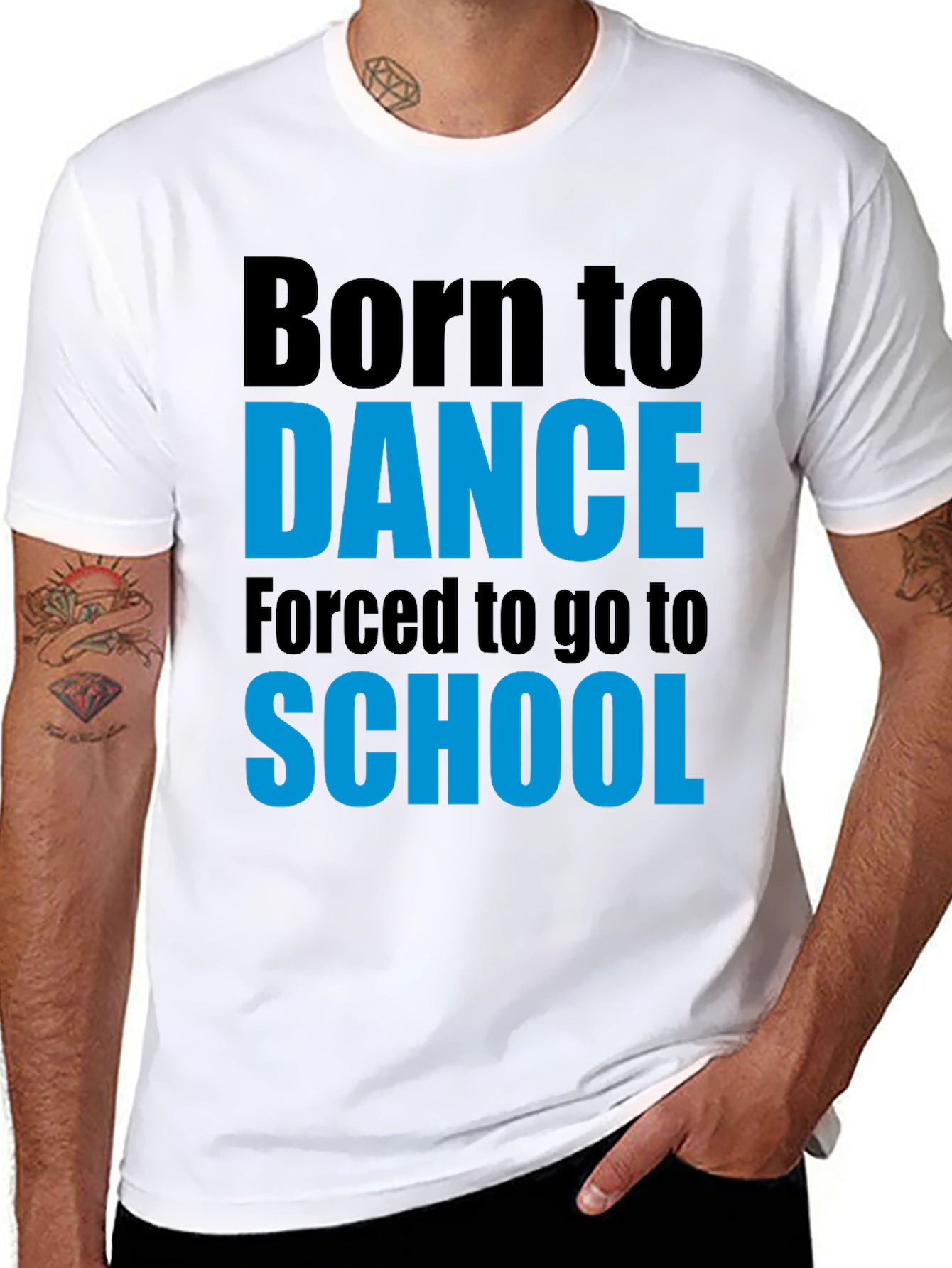Black Born to Dance T-Shirt - Funny School Tee view 8