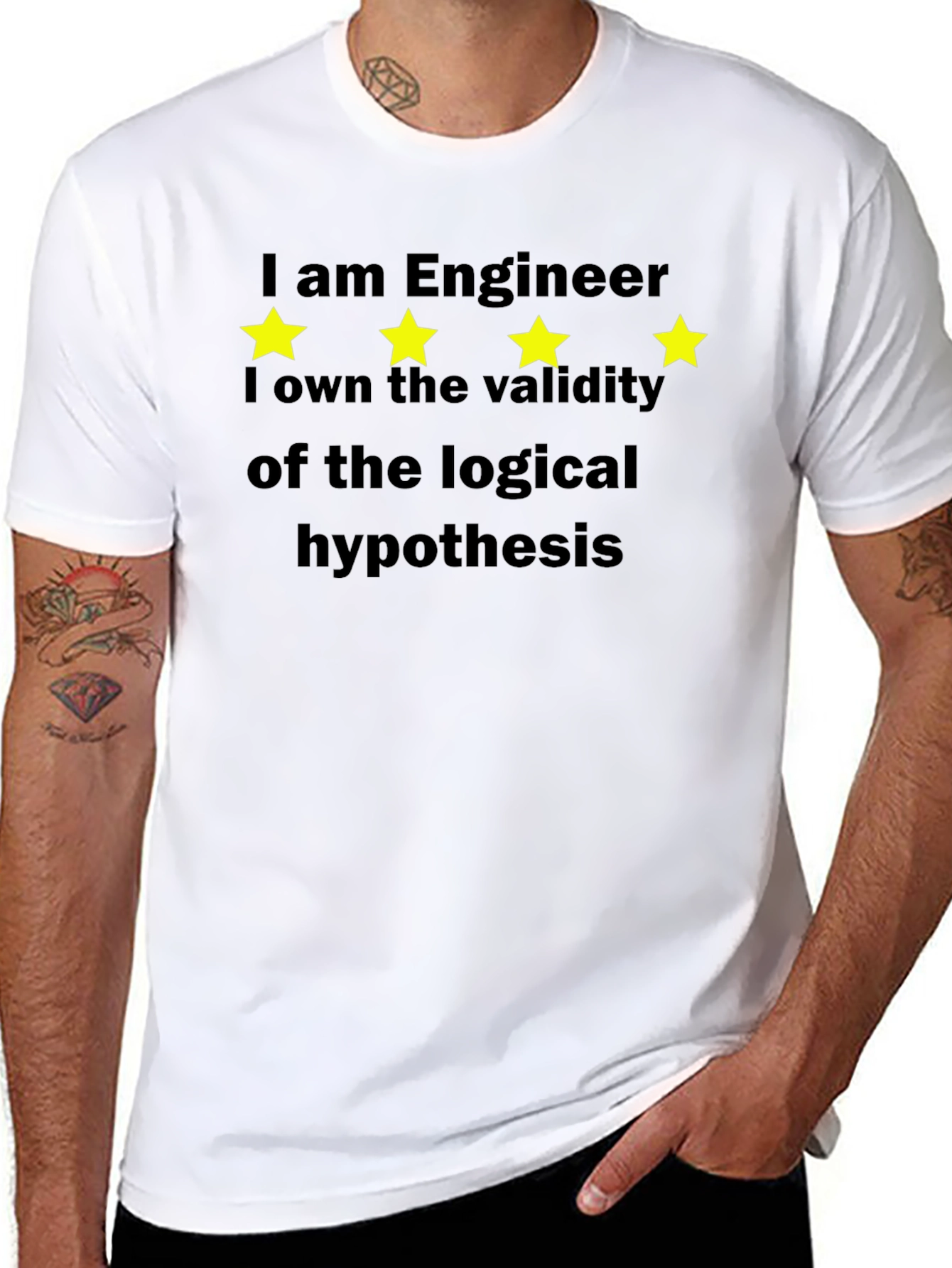 Black Engineer Hypothesis Graphic Tee - Black view 8