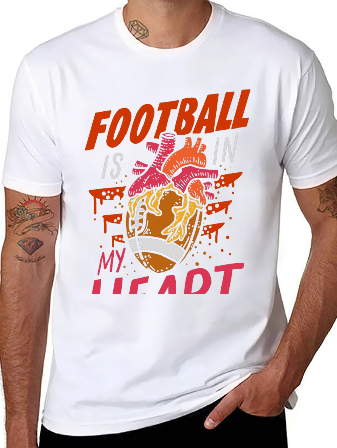 Black Football is in My Heart Graphic Tee view 8