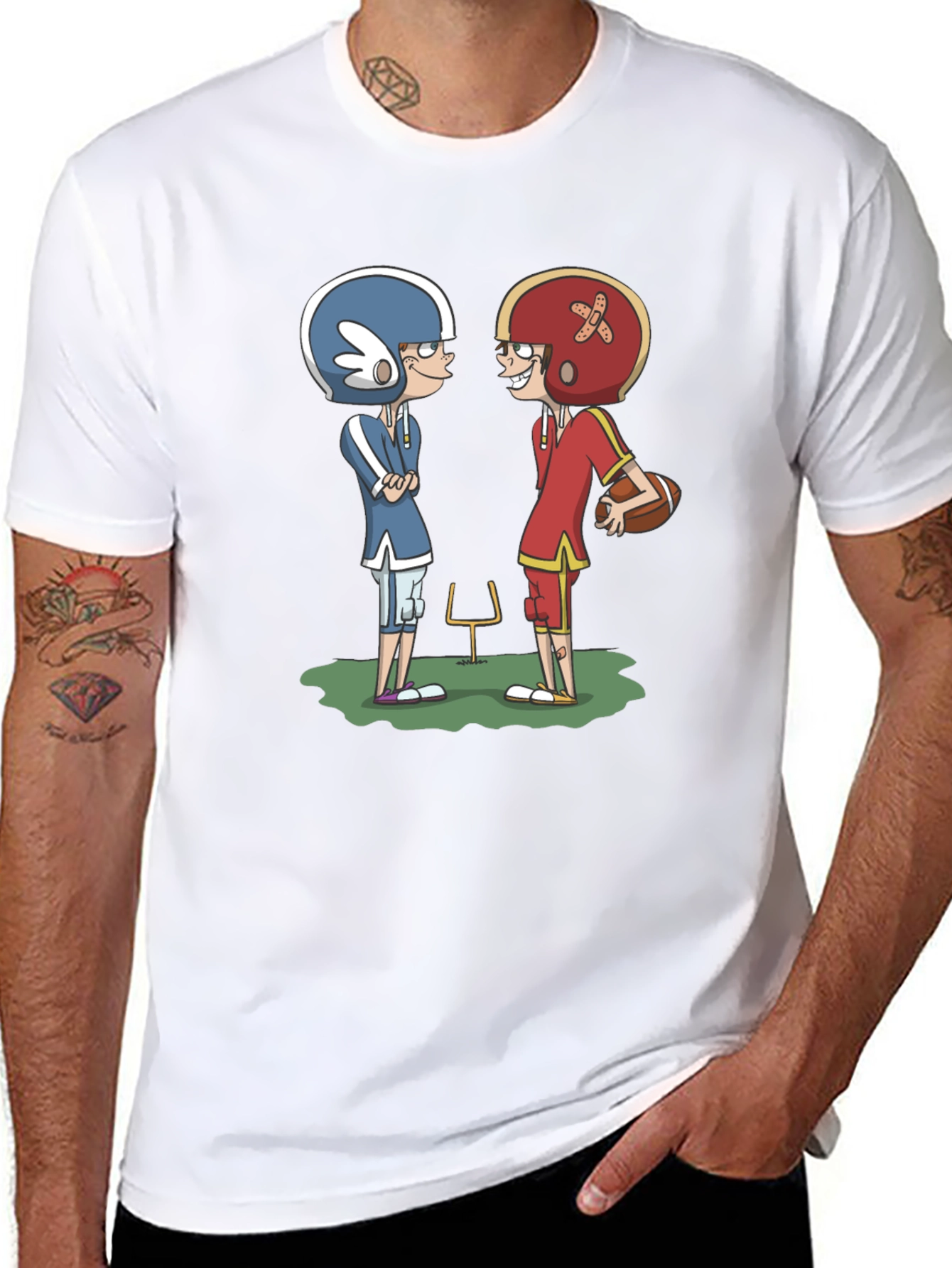 Black Cartoon Football T-Shirt view 8